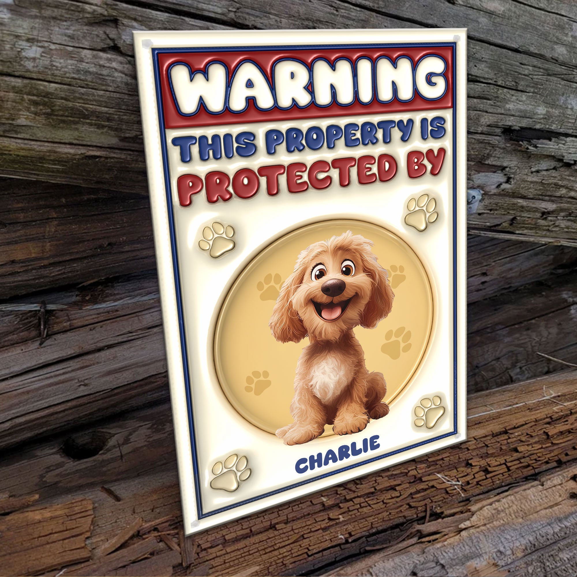 Property Is Protected By 3D Style Pattern - Personalized Metal Sign