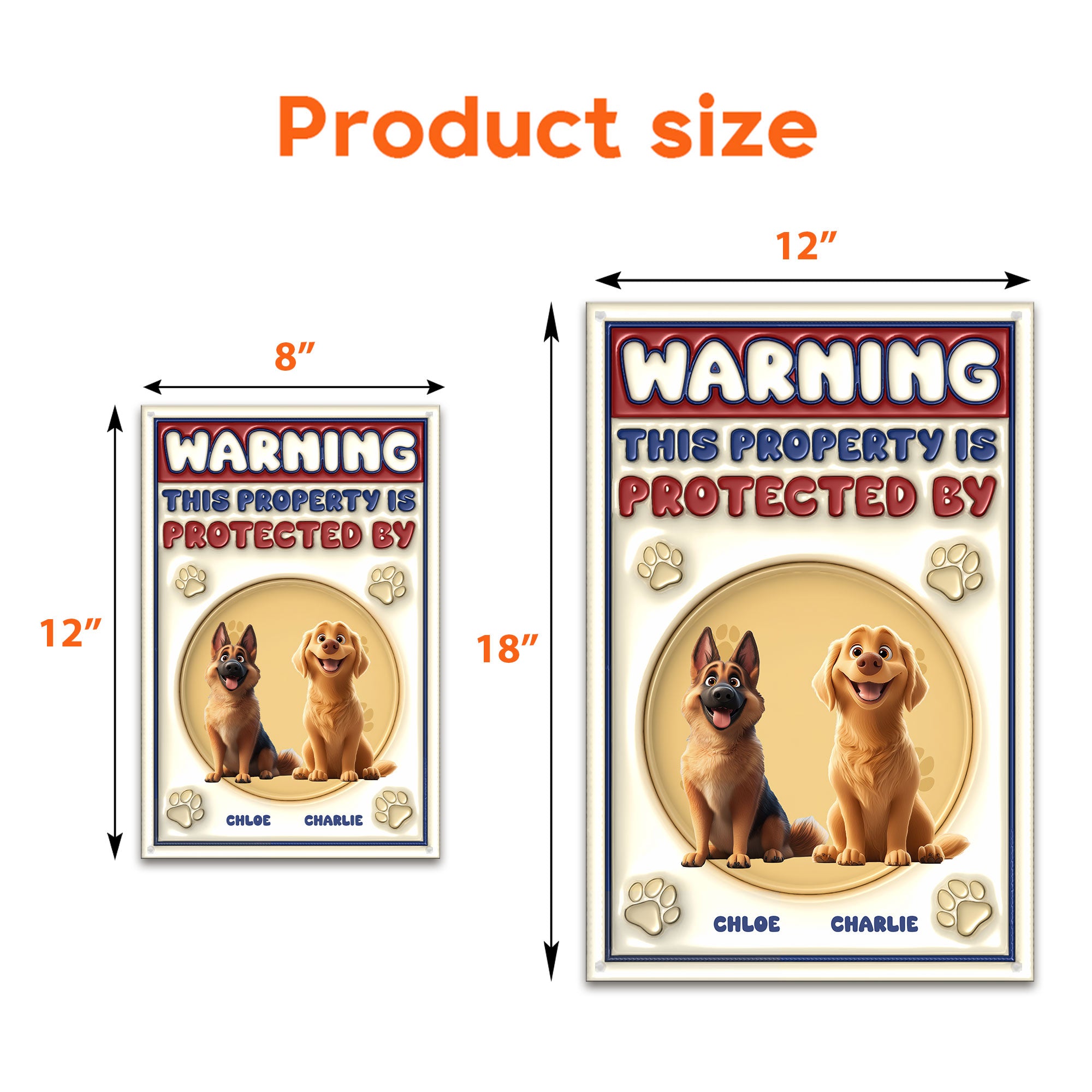 Property Is Protected By 3D Style Pattern - Personalized Metal Sign