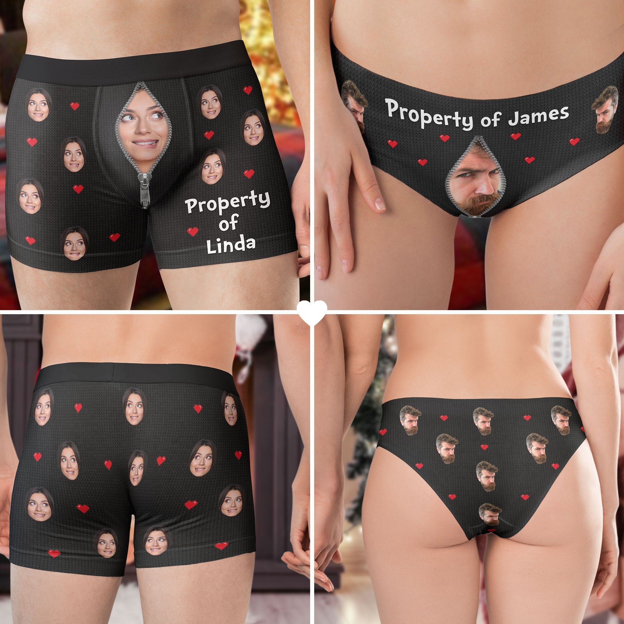 Property Of - Personalized Photo Couple Matching Underwear