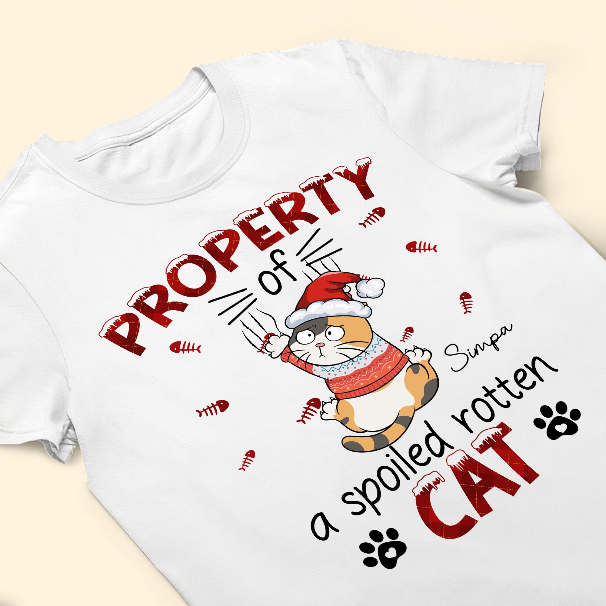 Property Of A Spoiled Rotten Cat - Personalized Shirt