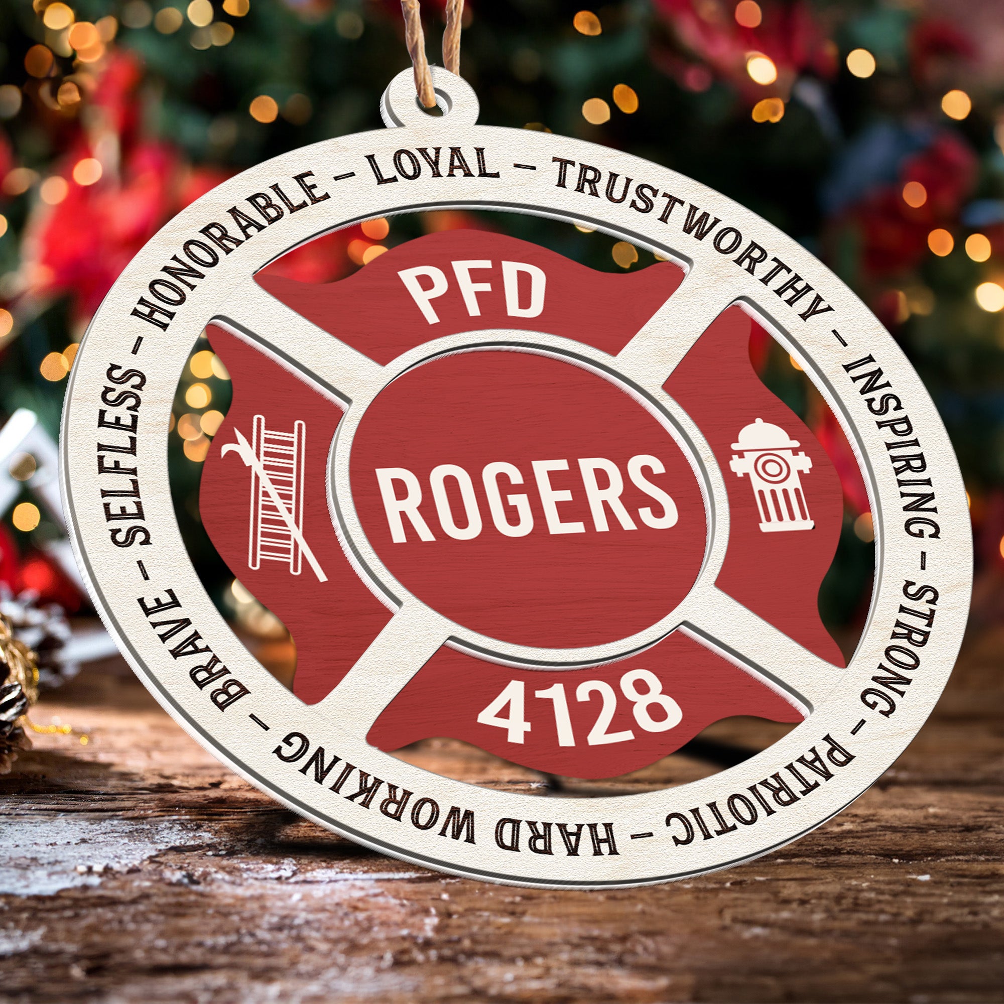 Proud Firefighter - Personalized Wood And Acrylic Ornament