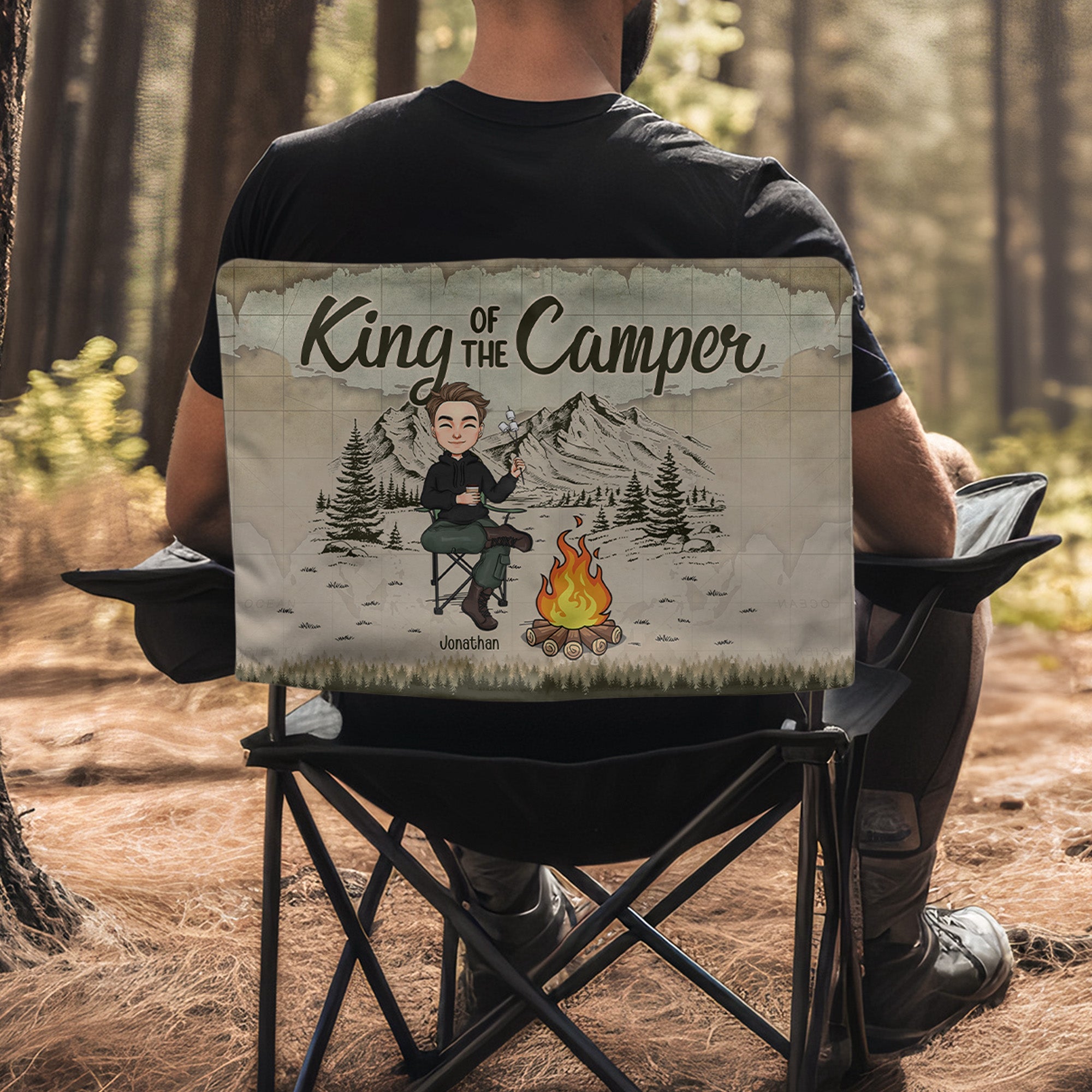 Queen/King Of The Camper - Personalized Folding Chair Cover