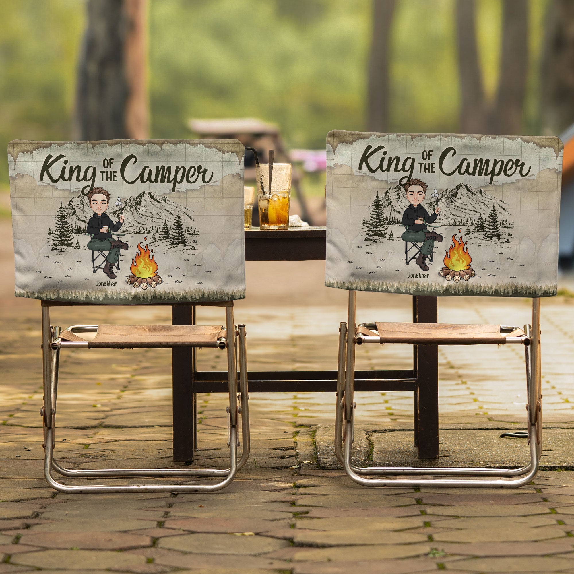 Queen/King Of The Camper - Personalized Folding Chair Cover