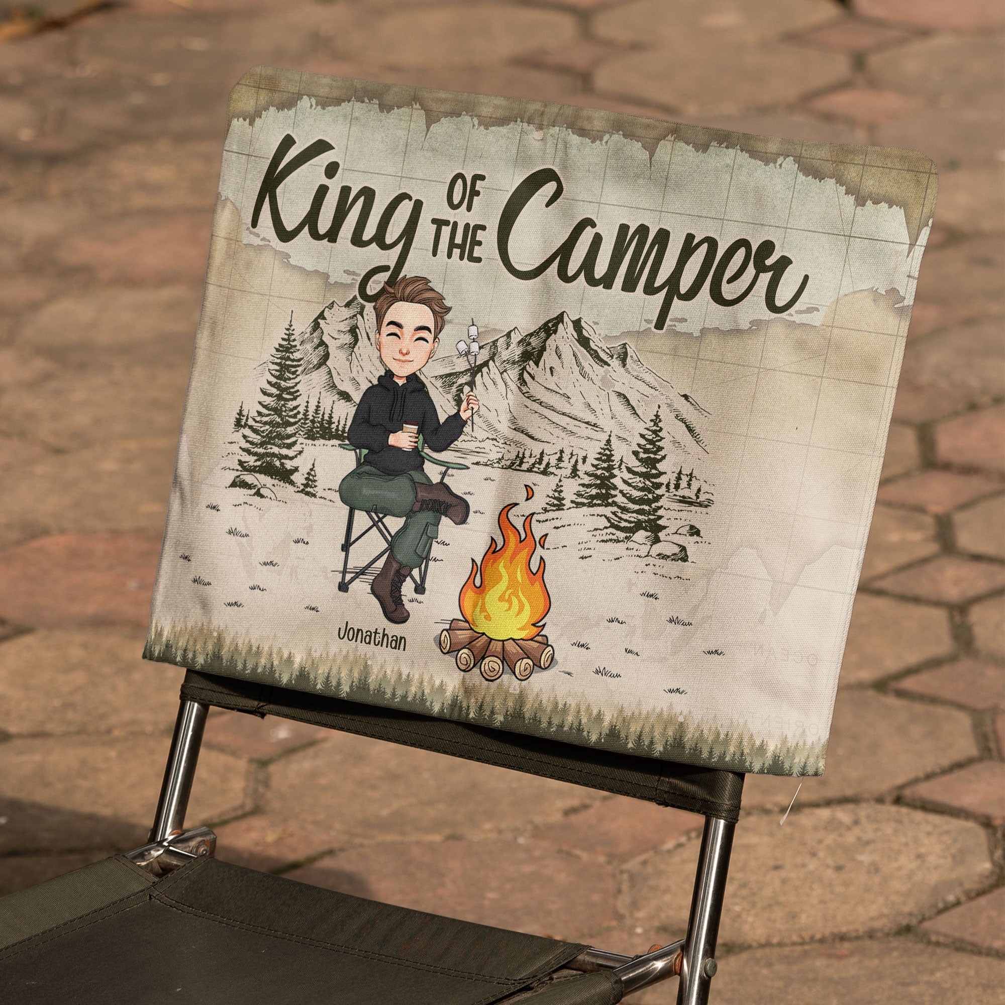 Queen/King Of The Camper - Personalized Folding Chair Cover