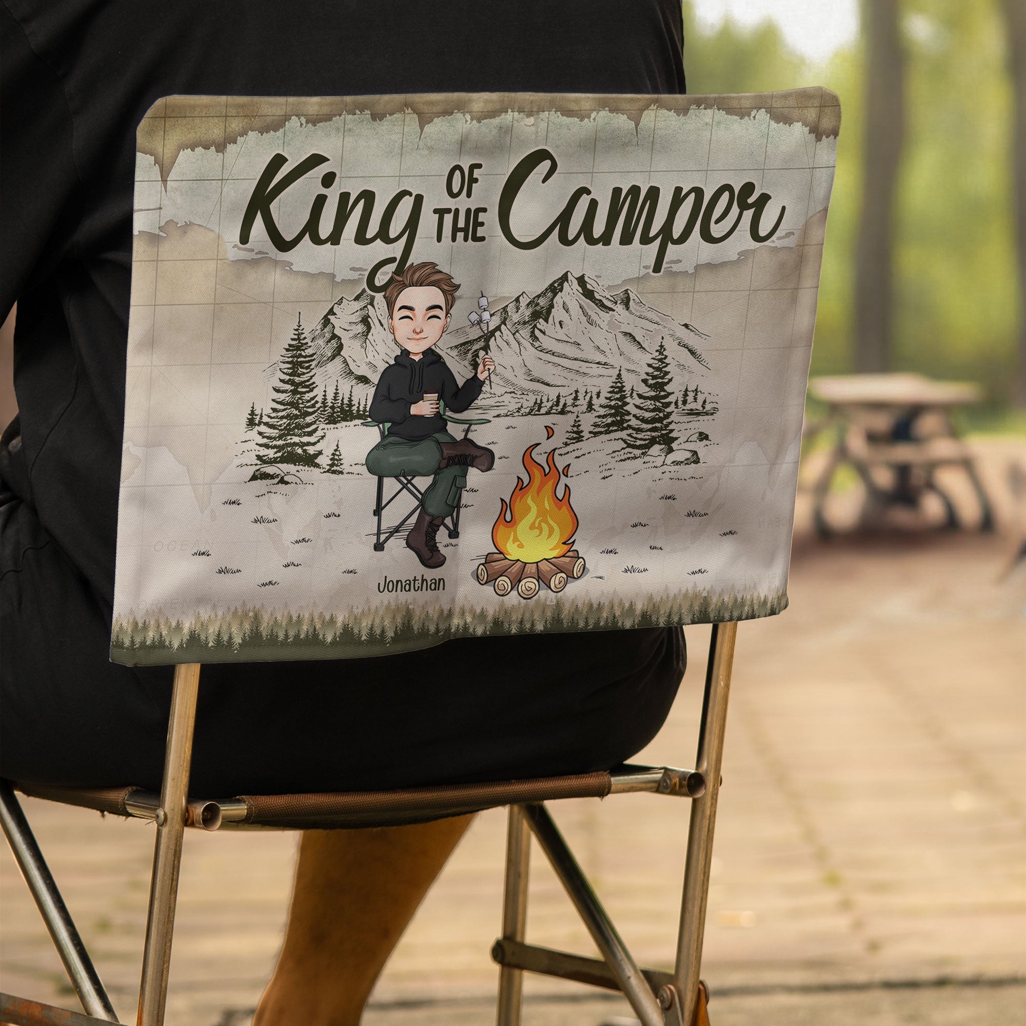 Queen/King Of The Camper - Personalized Folding Chair Cover