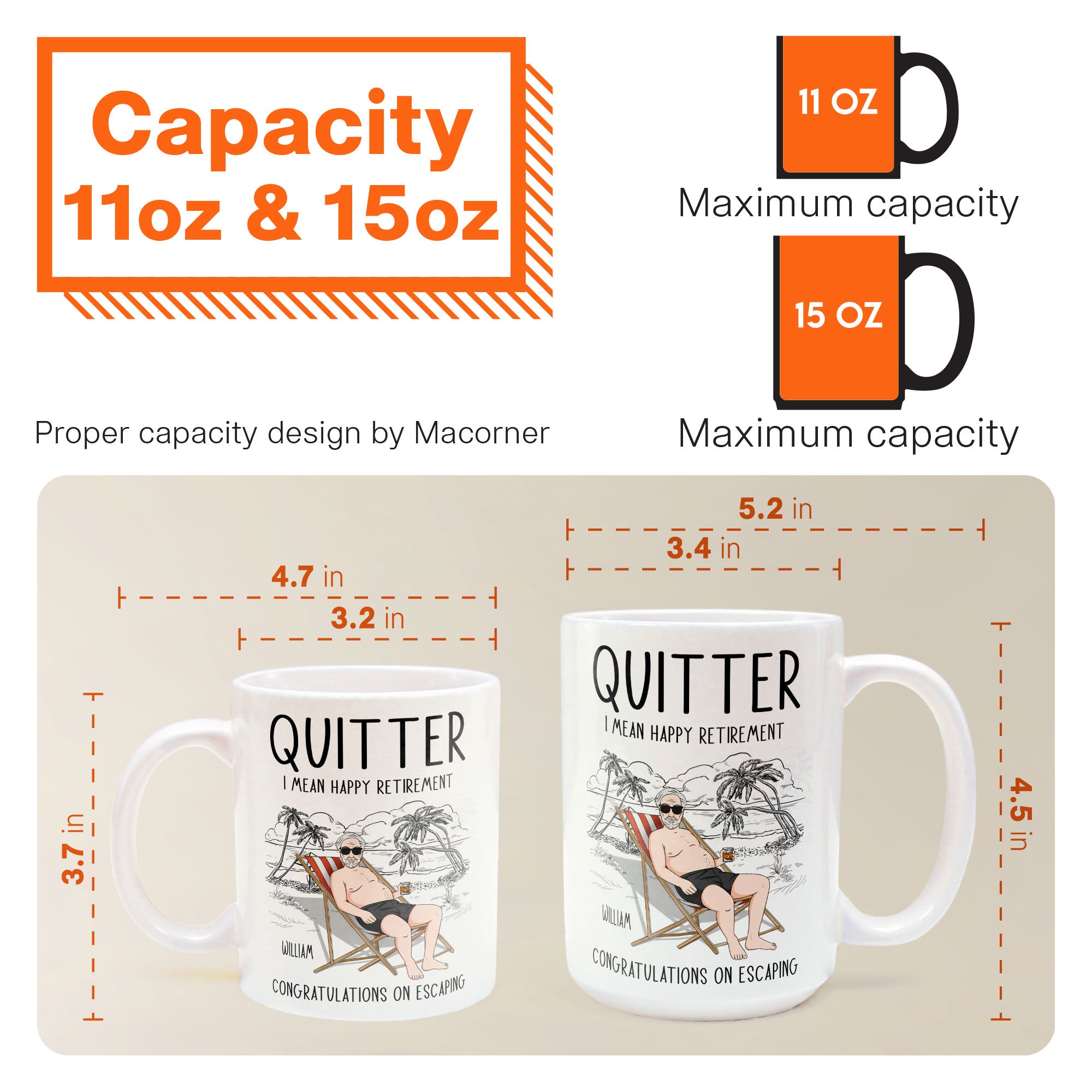 Quitter Mean Happy Retirement - Personalized Mug