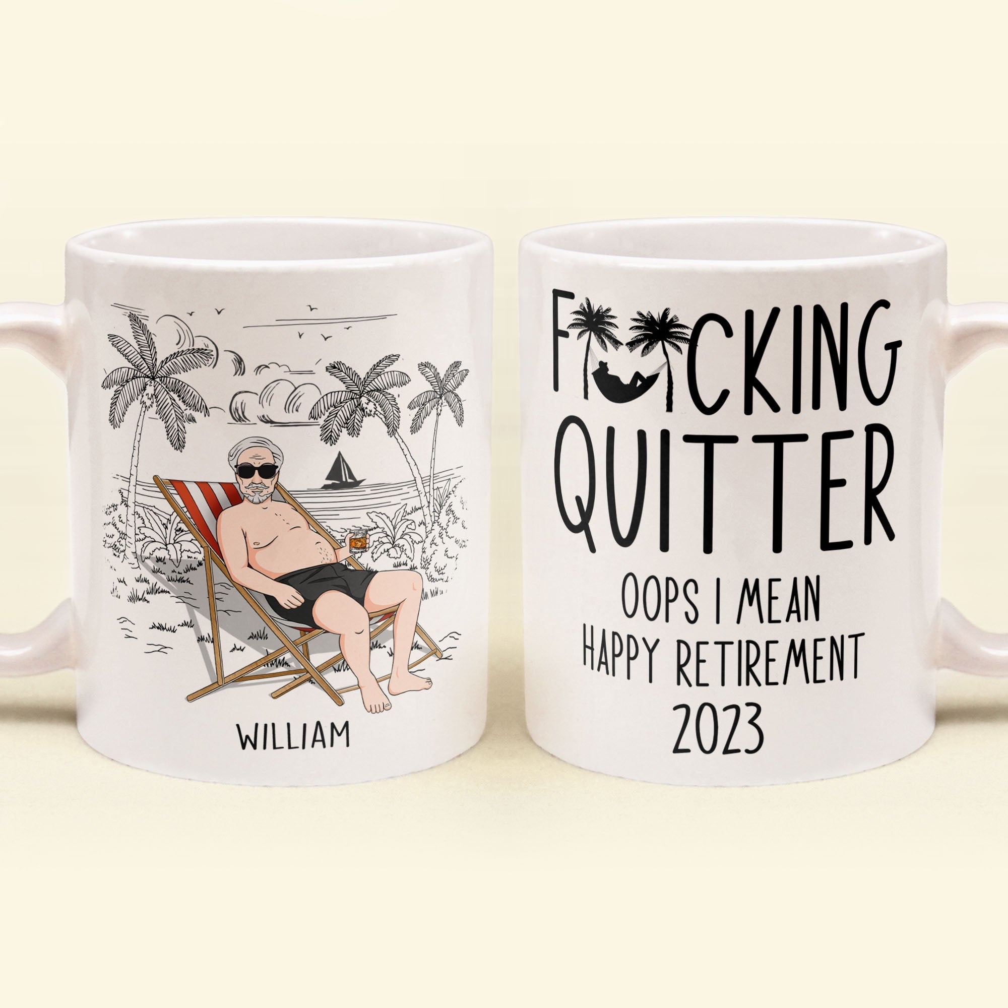 Quitter Oops Mean Happy Retirement - Personalized Mug