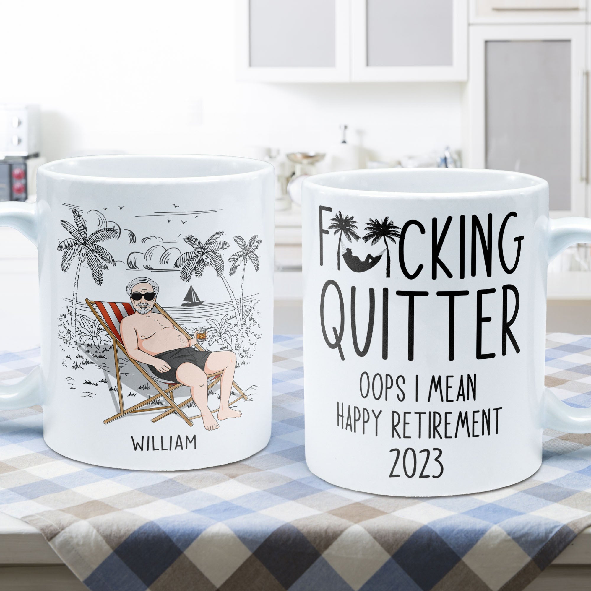 Quitter Oops Mean Happy Retirement - Personalized Mug