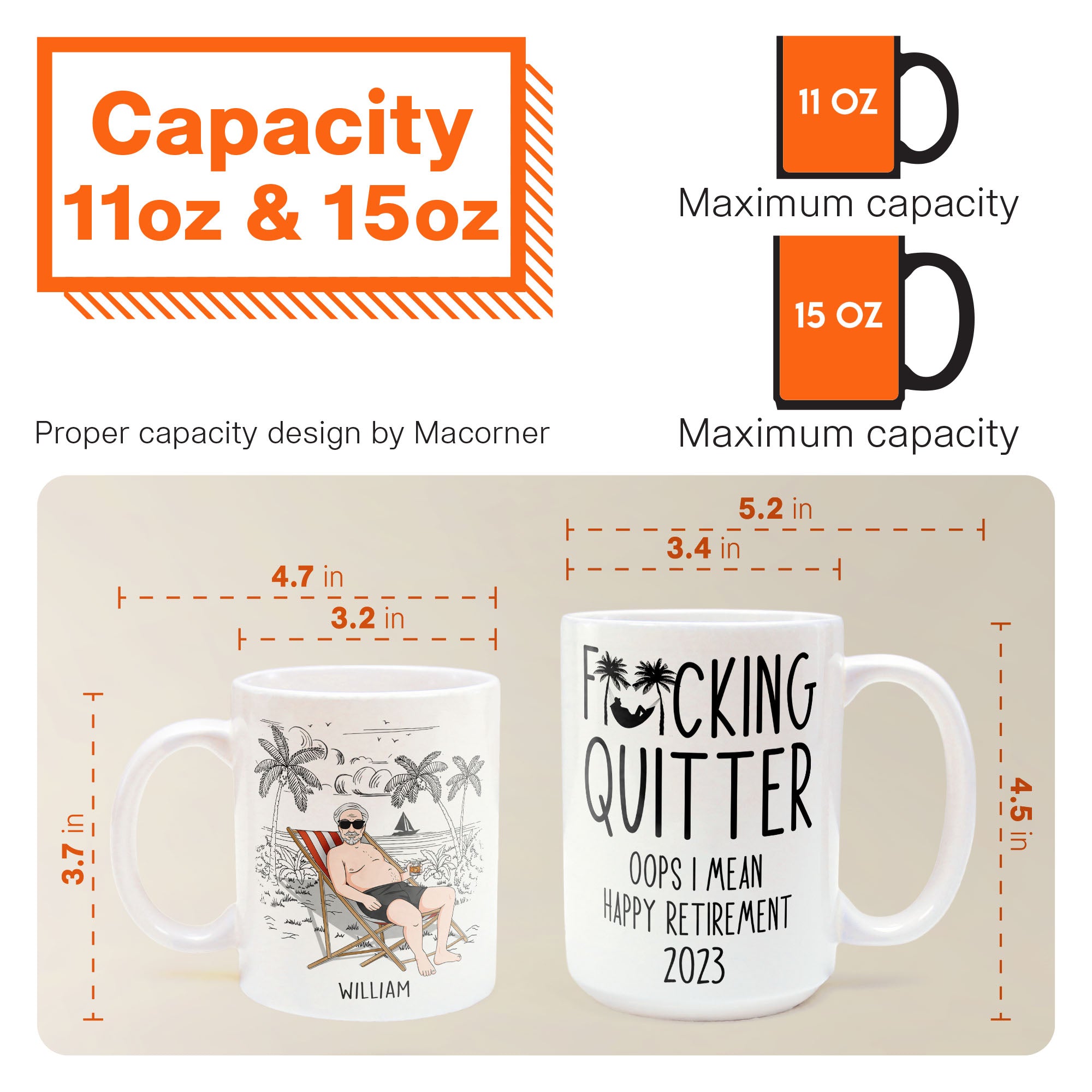 Quitter Oops Mean Happy Retirement - Personalized Mug