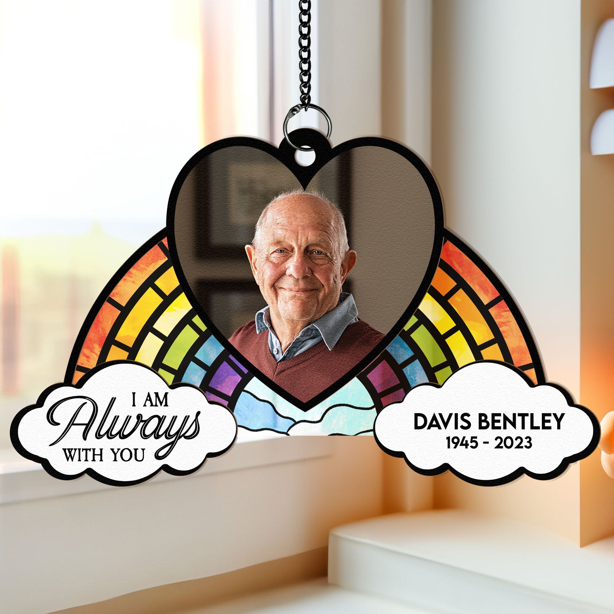 Rainbow Bridge - Personalized Window Hanging Suncatcher Photo Ornament