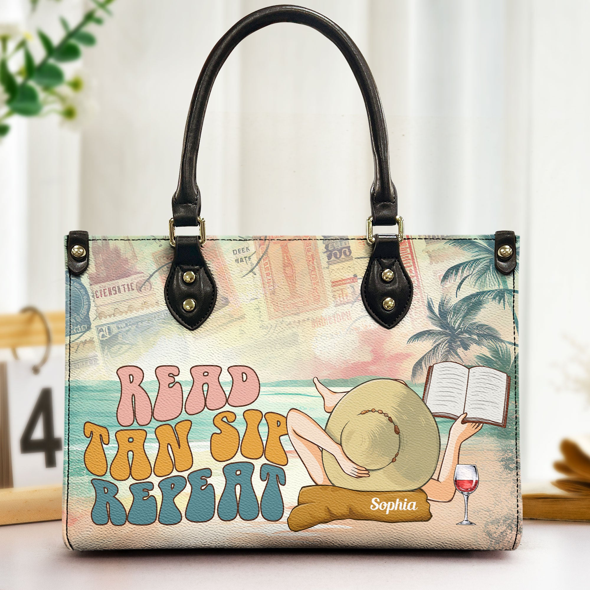 Read Tan & Repeat - Personalized Leather Bag