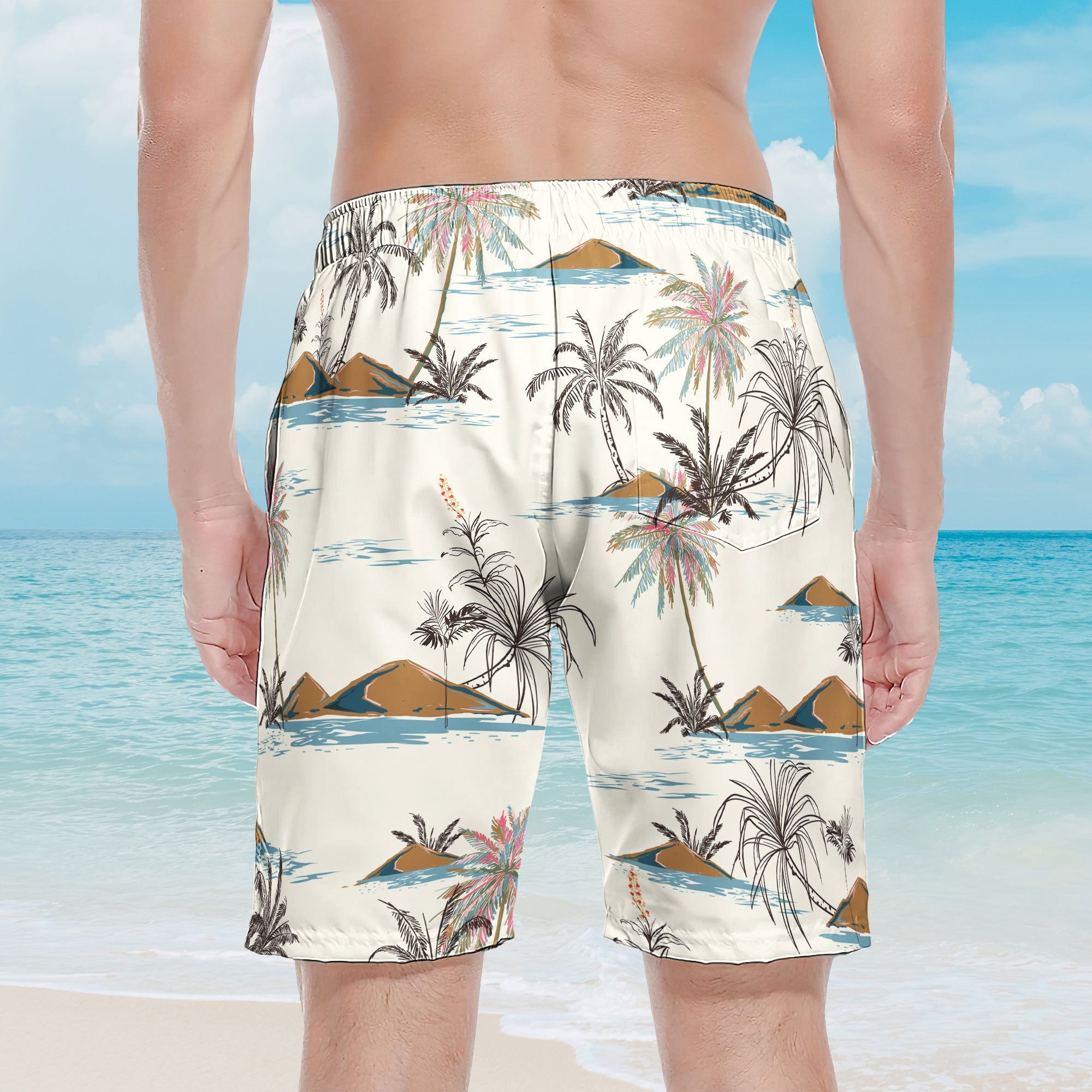 Retired Not My Problem Anymore - Personalized Photo Men's Beach Shorts