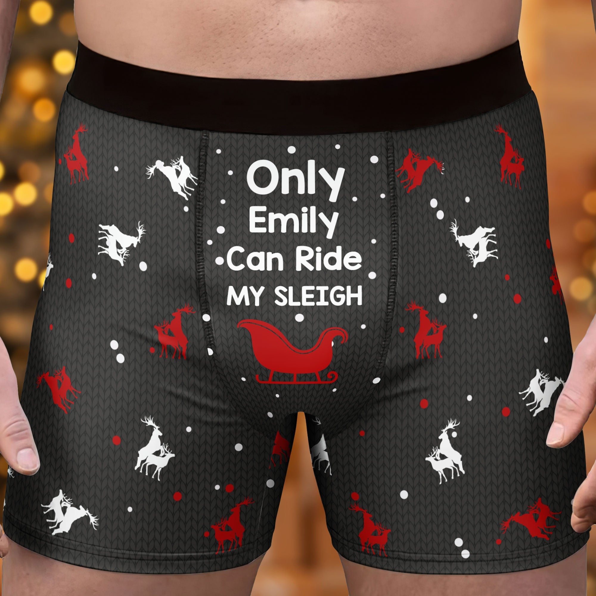 Ride My Sleigh Funny Christmas - Personalized Men's Boxer Briefs