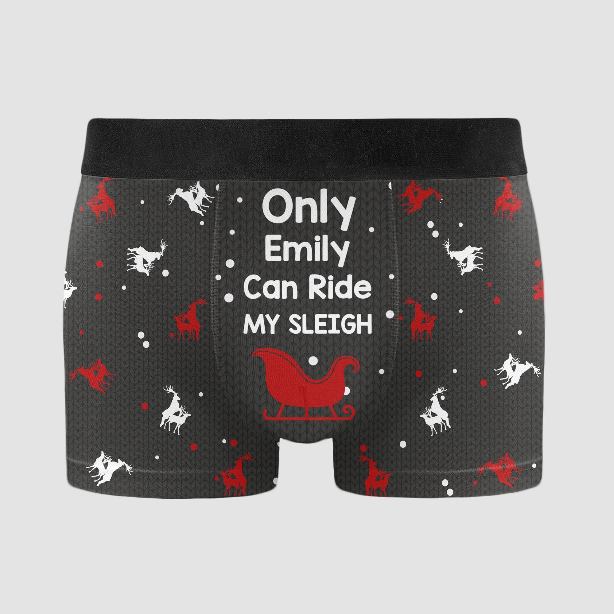 Ride My Sleigh Funny Christmas - Personalized Men's Boxer Briefs