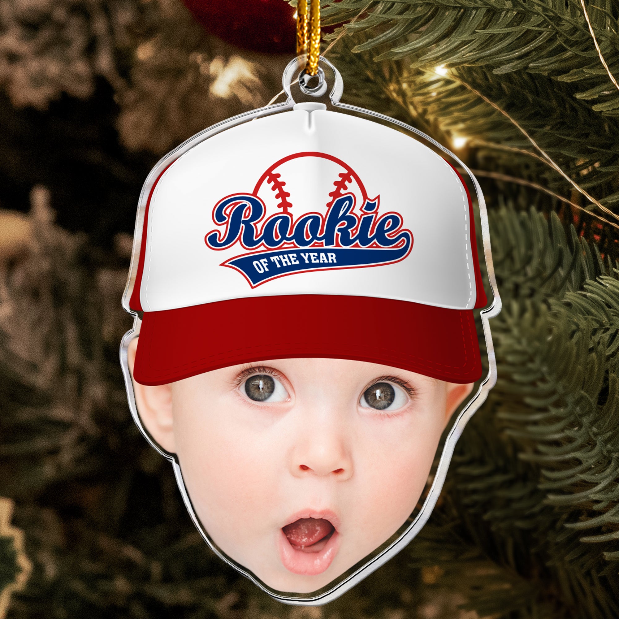 Rookie Of The Year - Baby's First Christmas Gifts - Personalized Acrylic Photo Ornament