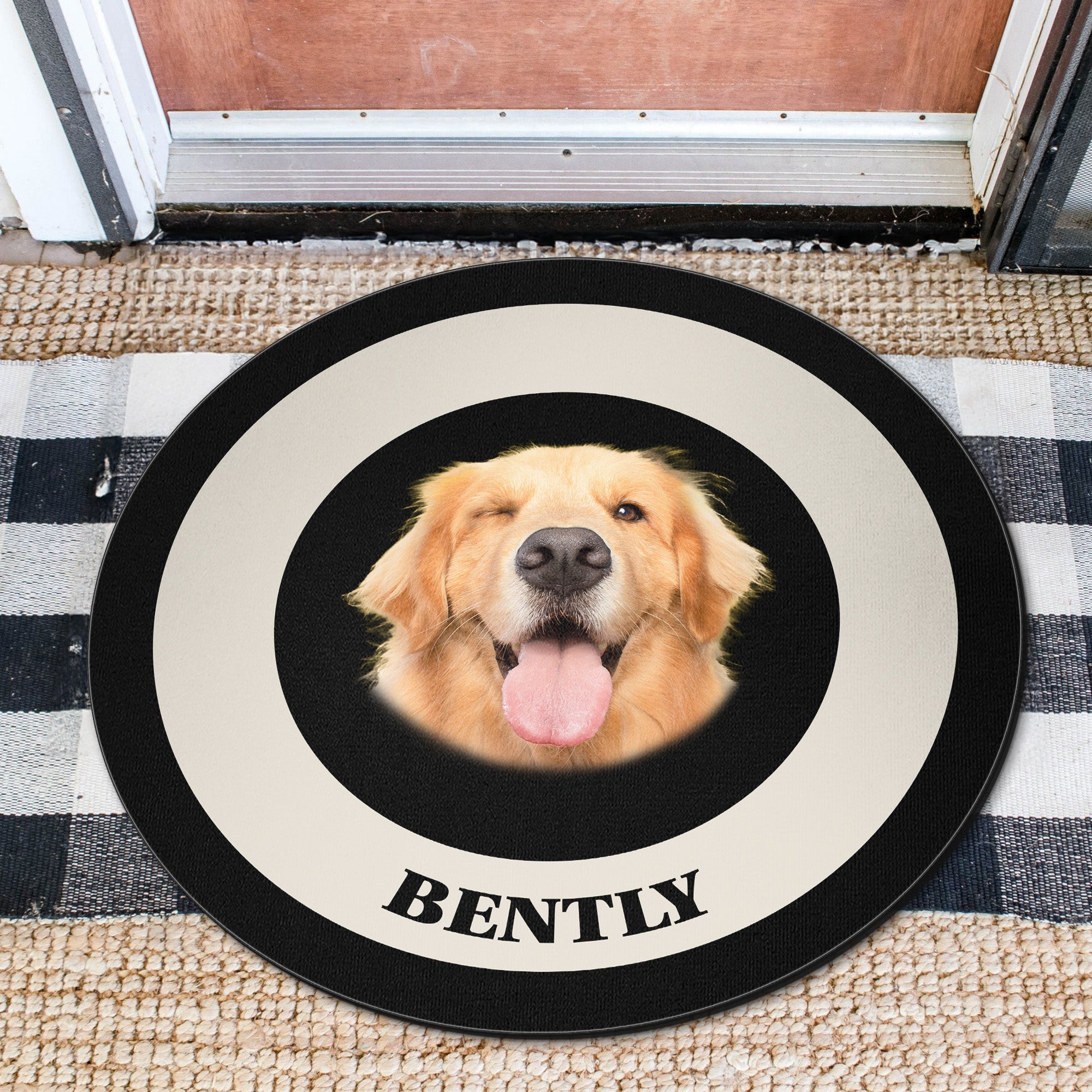 Round Custom Pet Face - Personalized Photo Doormat