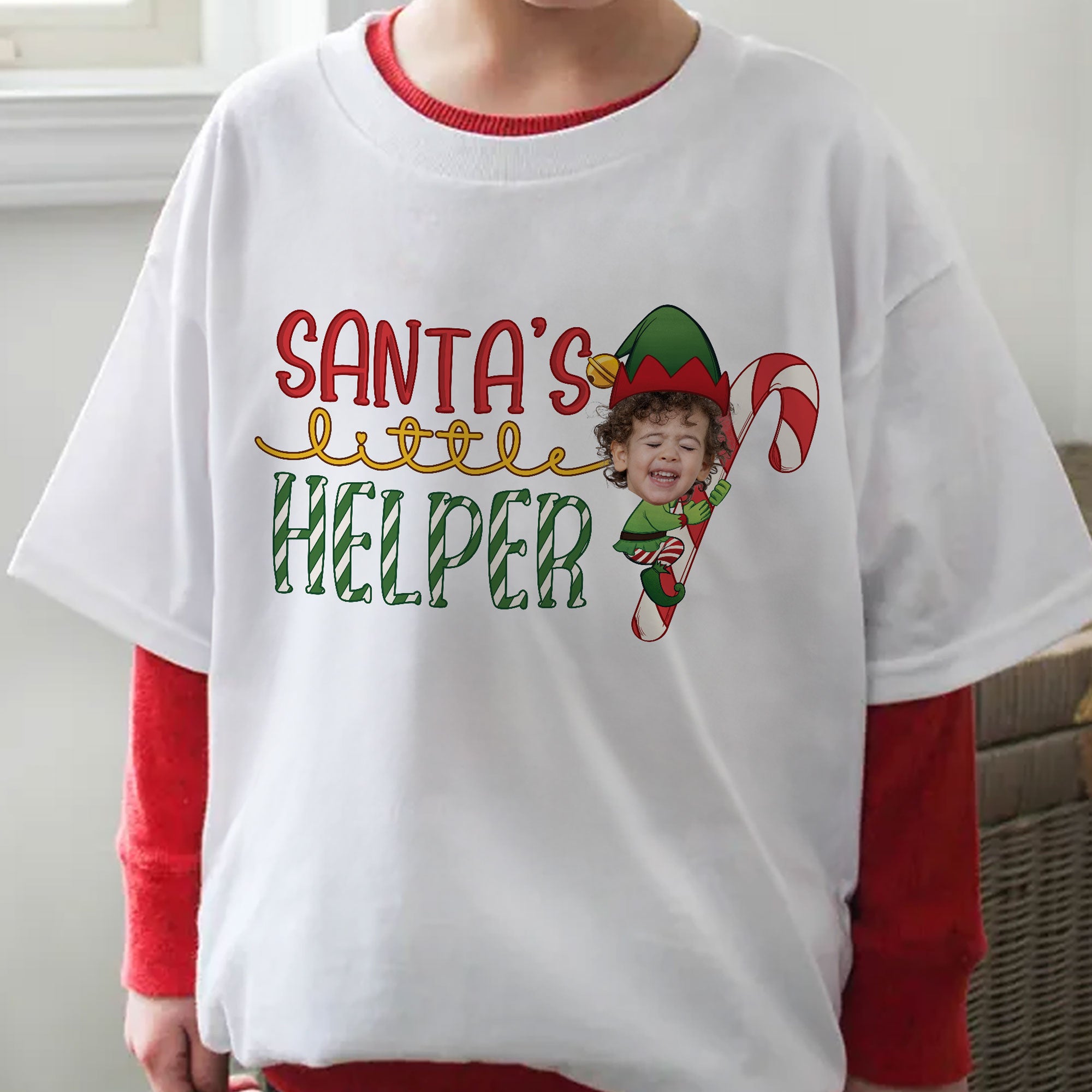 Santa's Little Helper - Personalized Photo Shirt