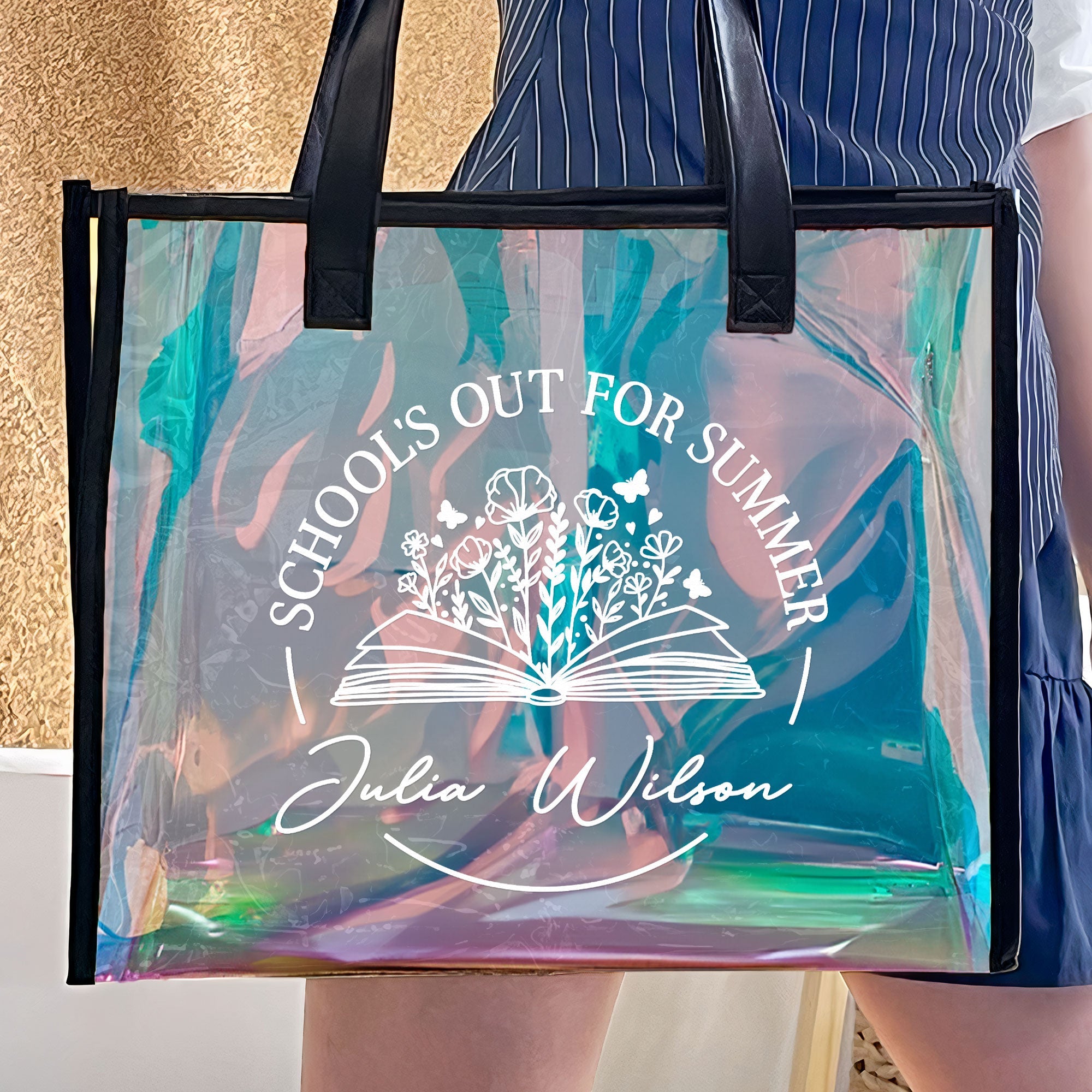 School's Out For Summer - Personalized Holographic Tote