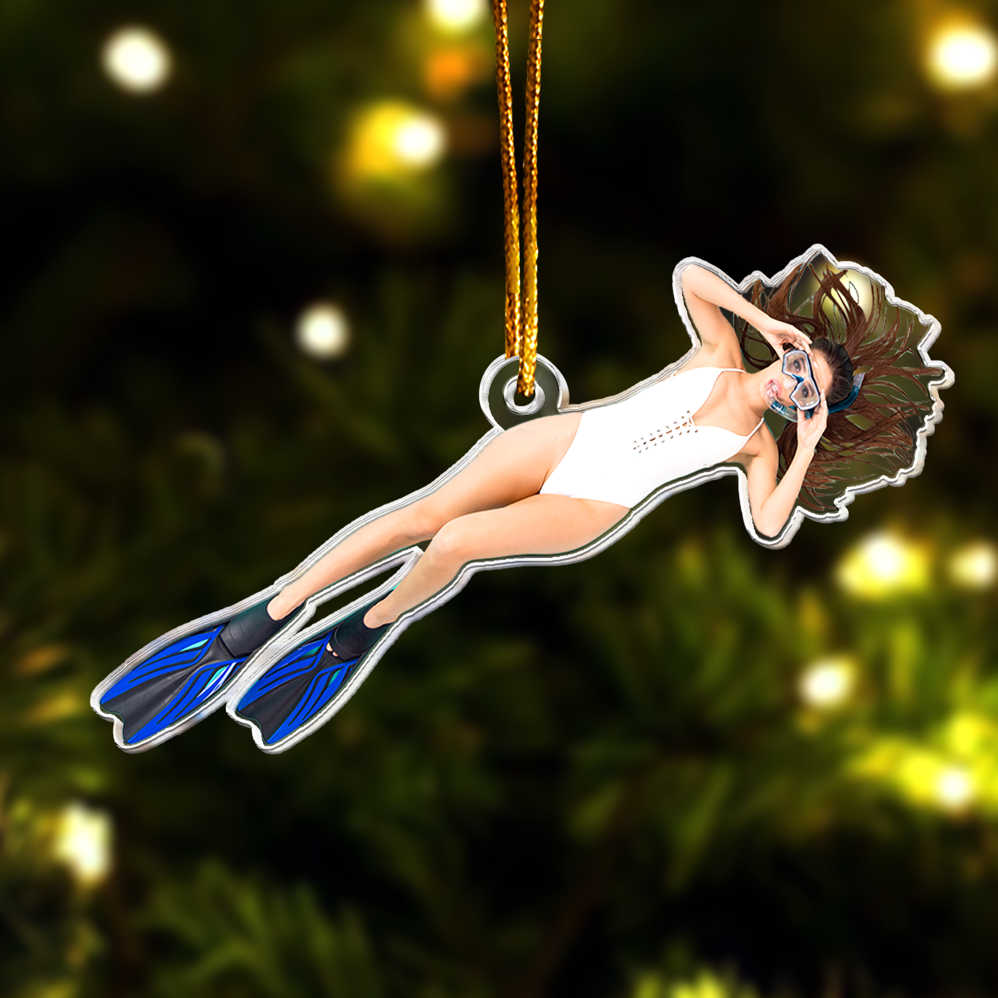 Scuba Diving Christmas Ornament For Diver - Personalized Acrylic Photo Ornament