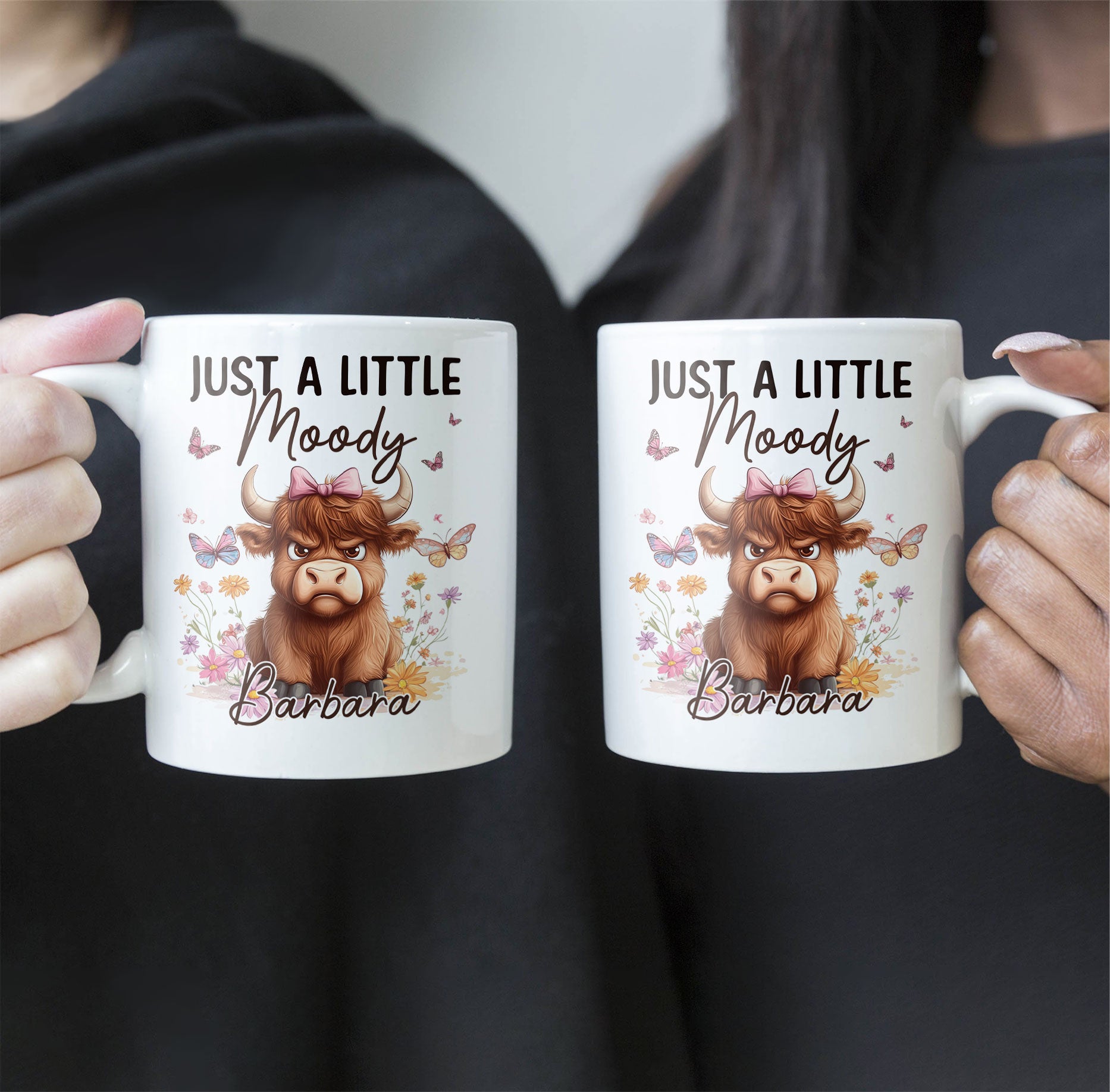 Self Gift Funny Highland Cow Just A Little Moody - Personalized Mug