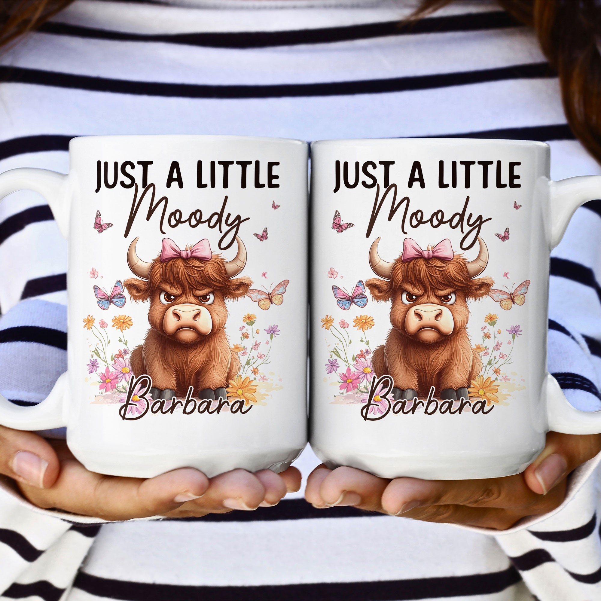 Self Gift Funny Highland Cow Just A Little Moody - Personalized Mug