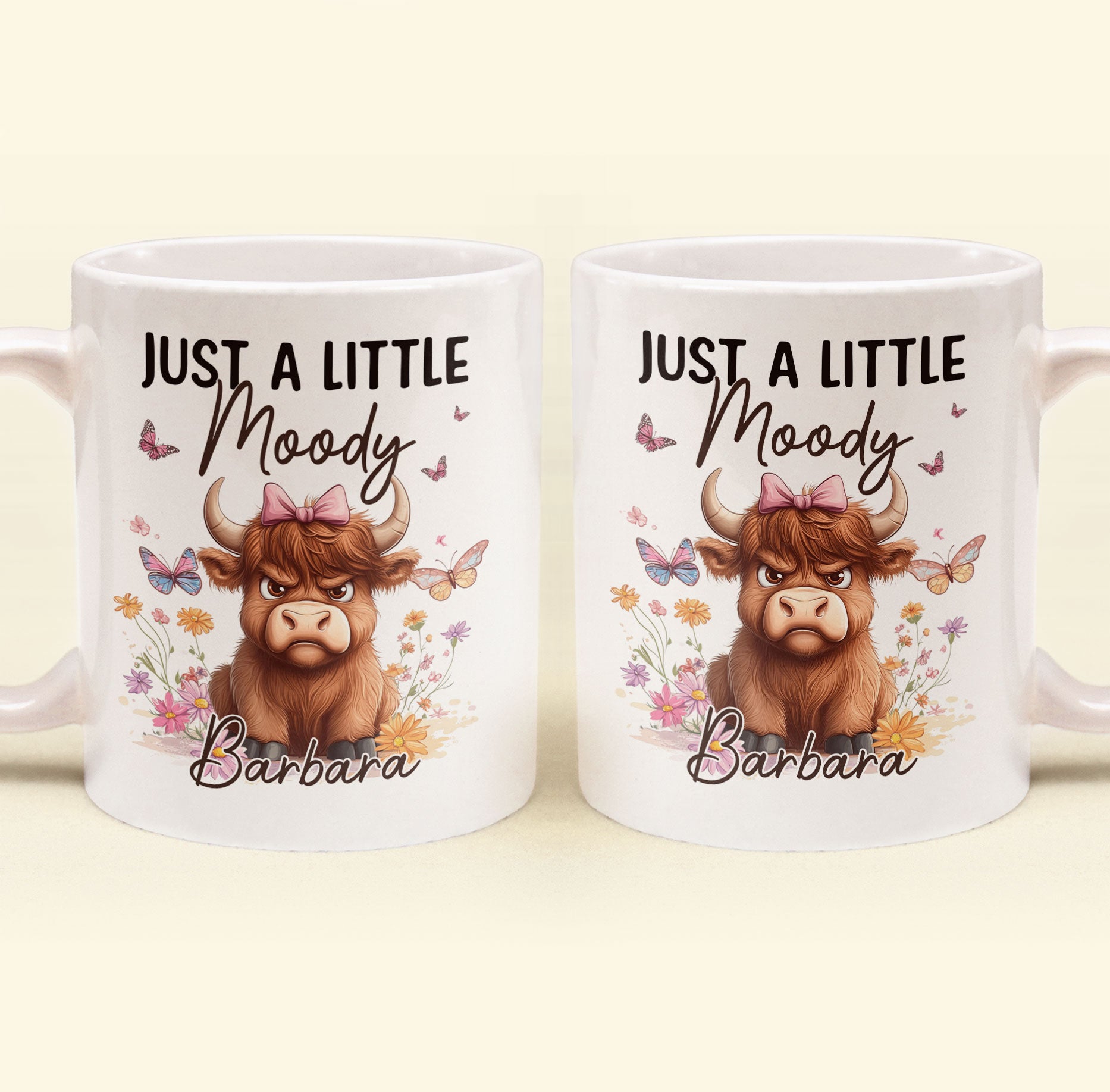 Self Gift Funny Highland Cow Just A Little Moody - Personalized Mug