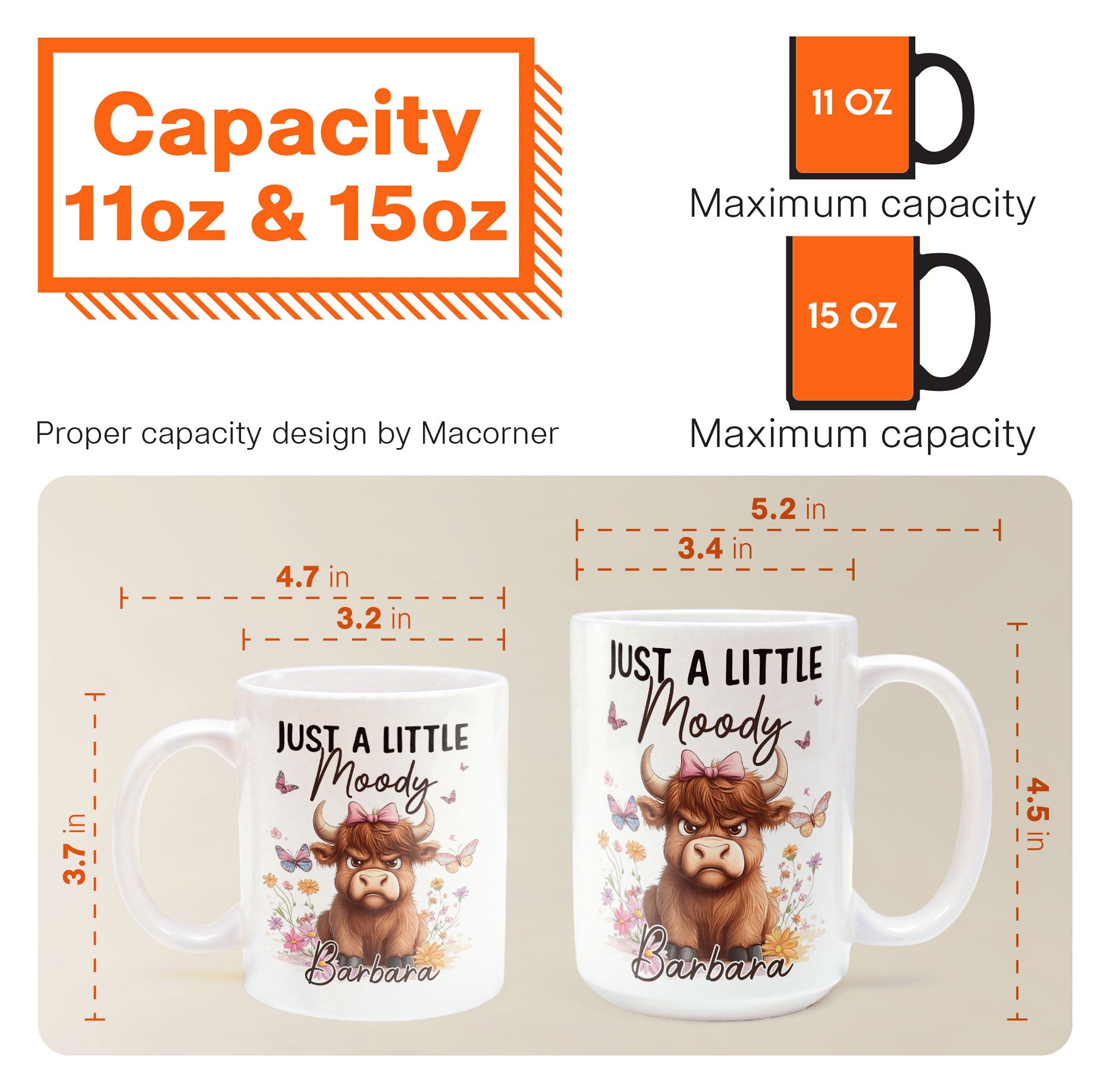 Self Gift Funny Highland Cow Just A Little Moody - Personalized Mug