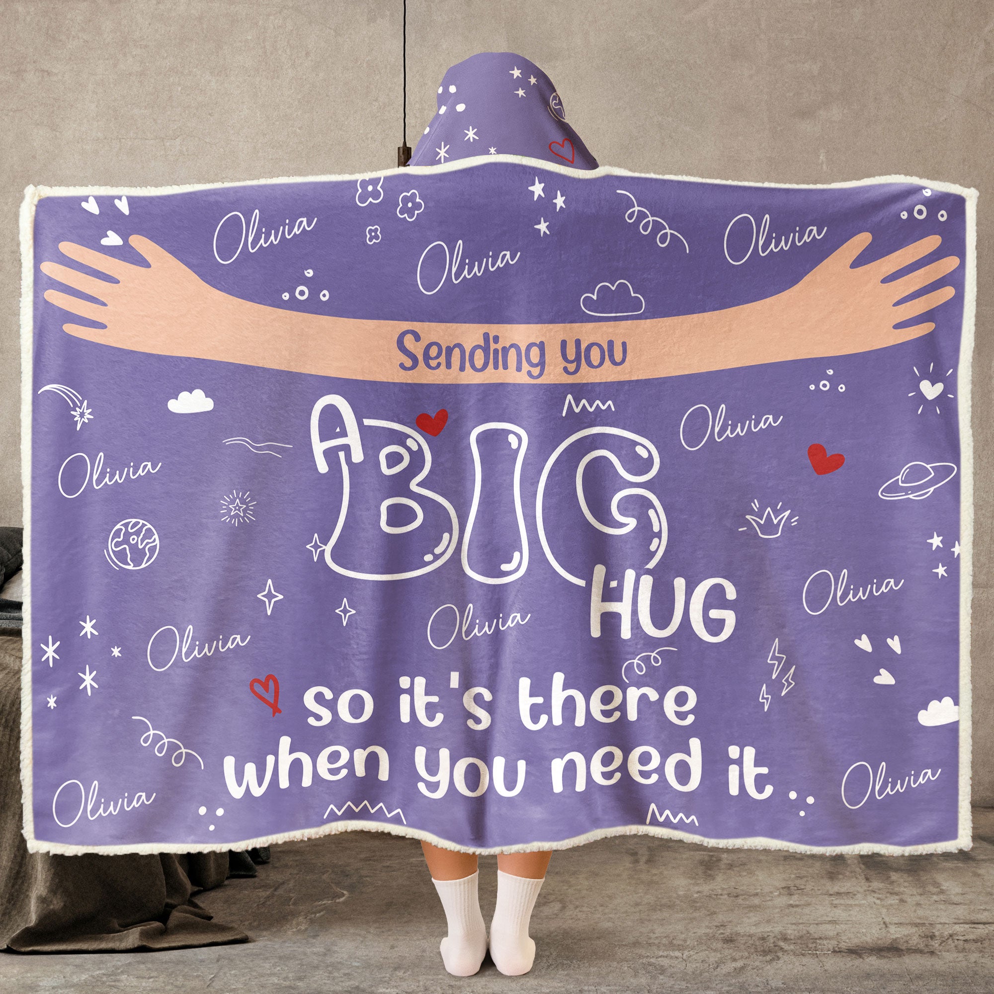 A Hug Whenever You Need - Personalized Wearable Blanket Hoodie