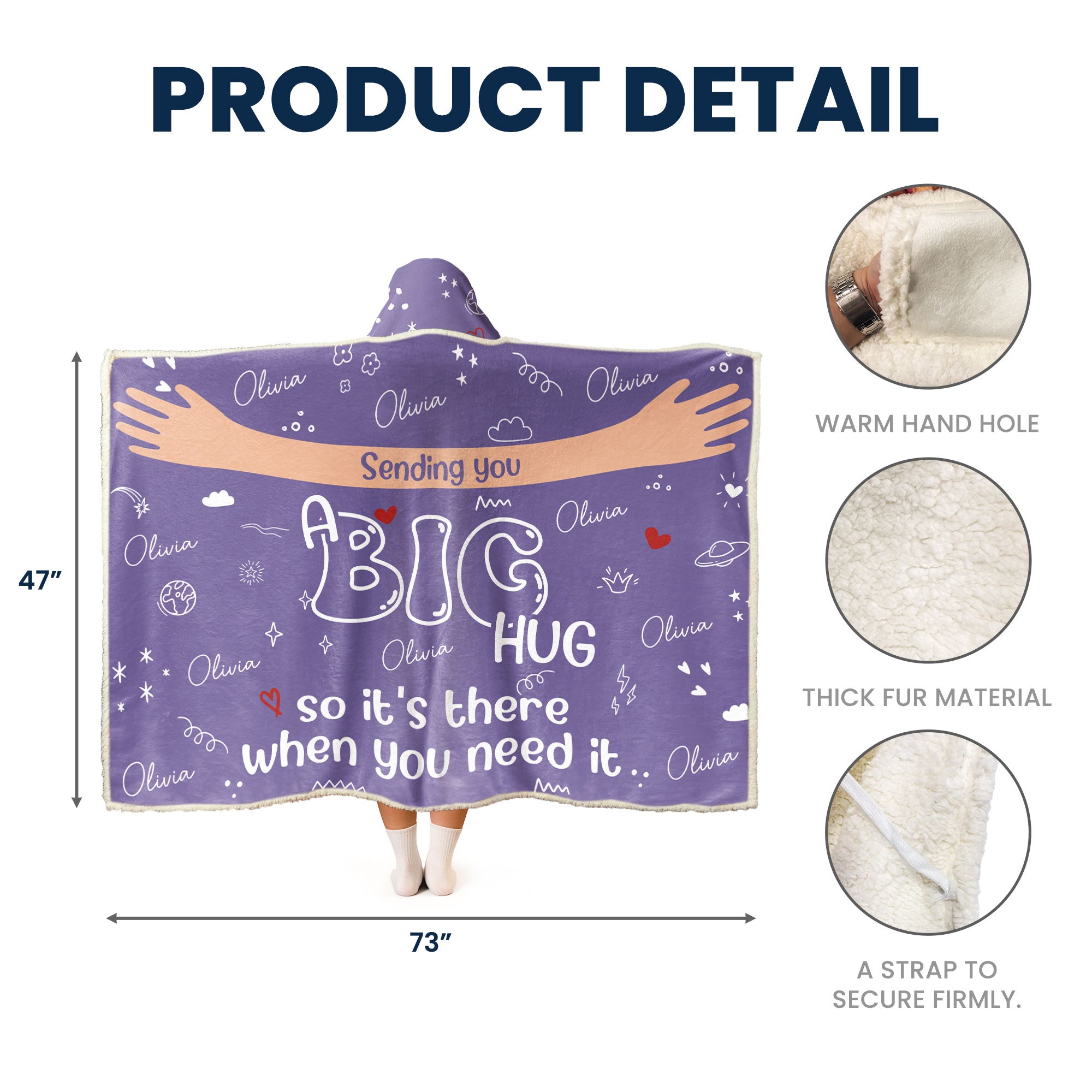 A Hug Whenever You Need - Personalized Wearable Blanket Hoodie