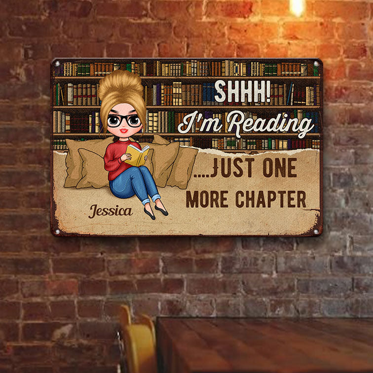 Shh! I'm Reading - Personalized Metal Sign