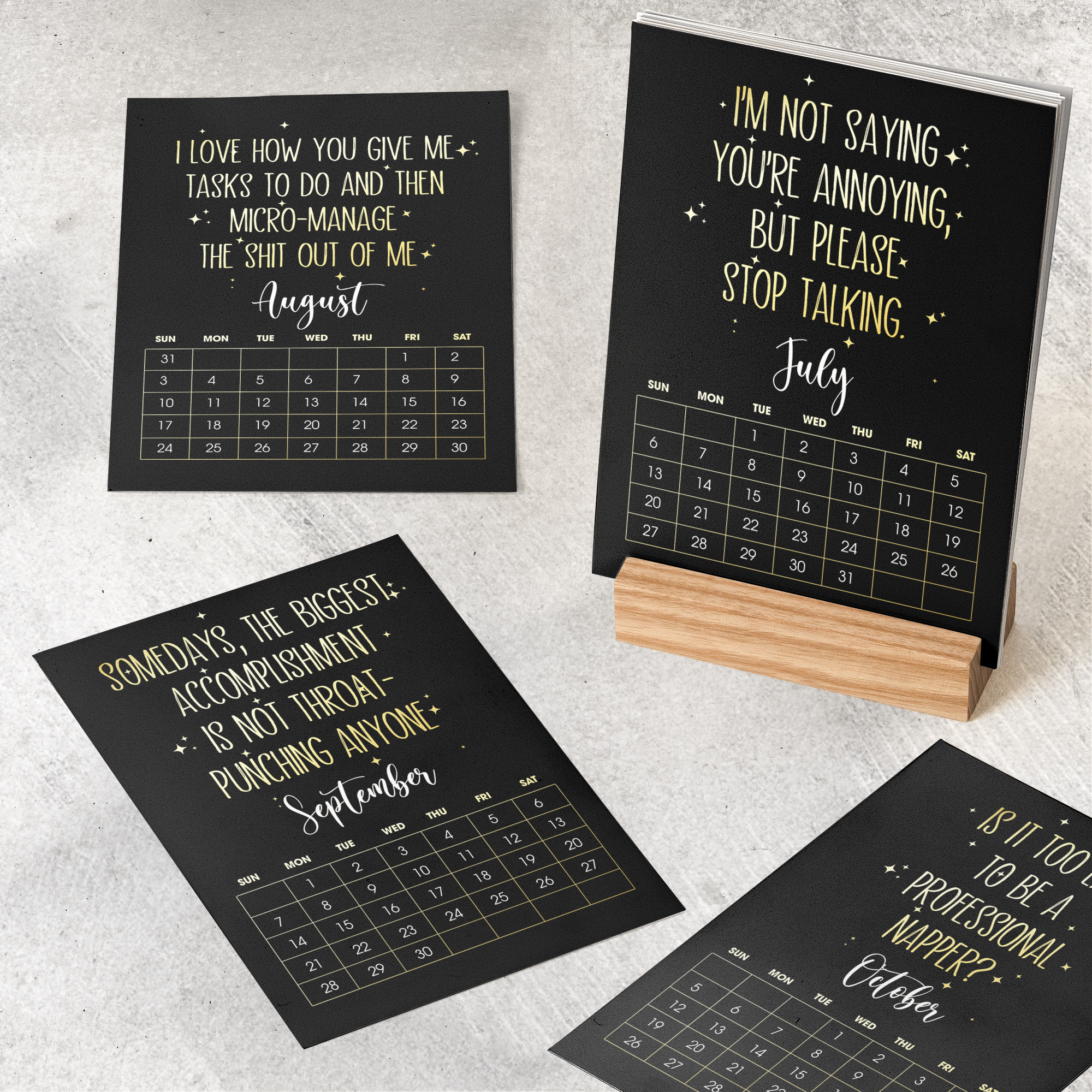 Sh*t I Want To Say At Work But Can't - Personalized Easel Calendar