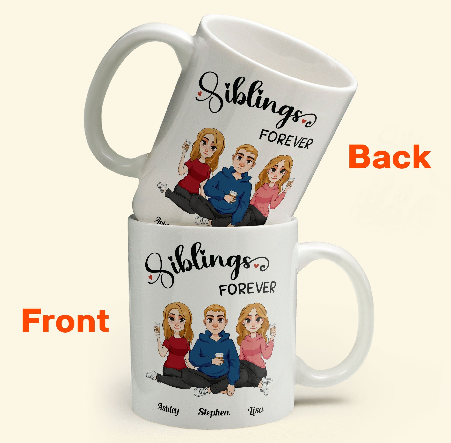 Siblings Forever - Personalized Mug