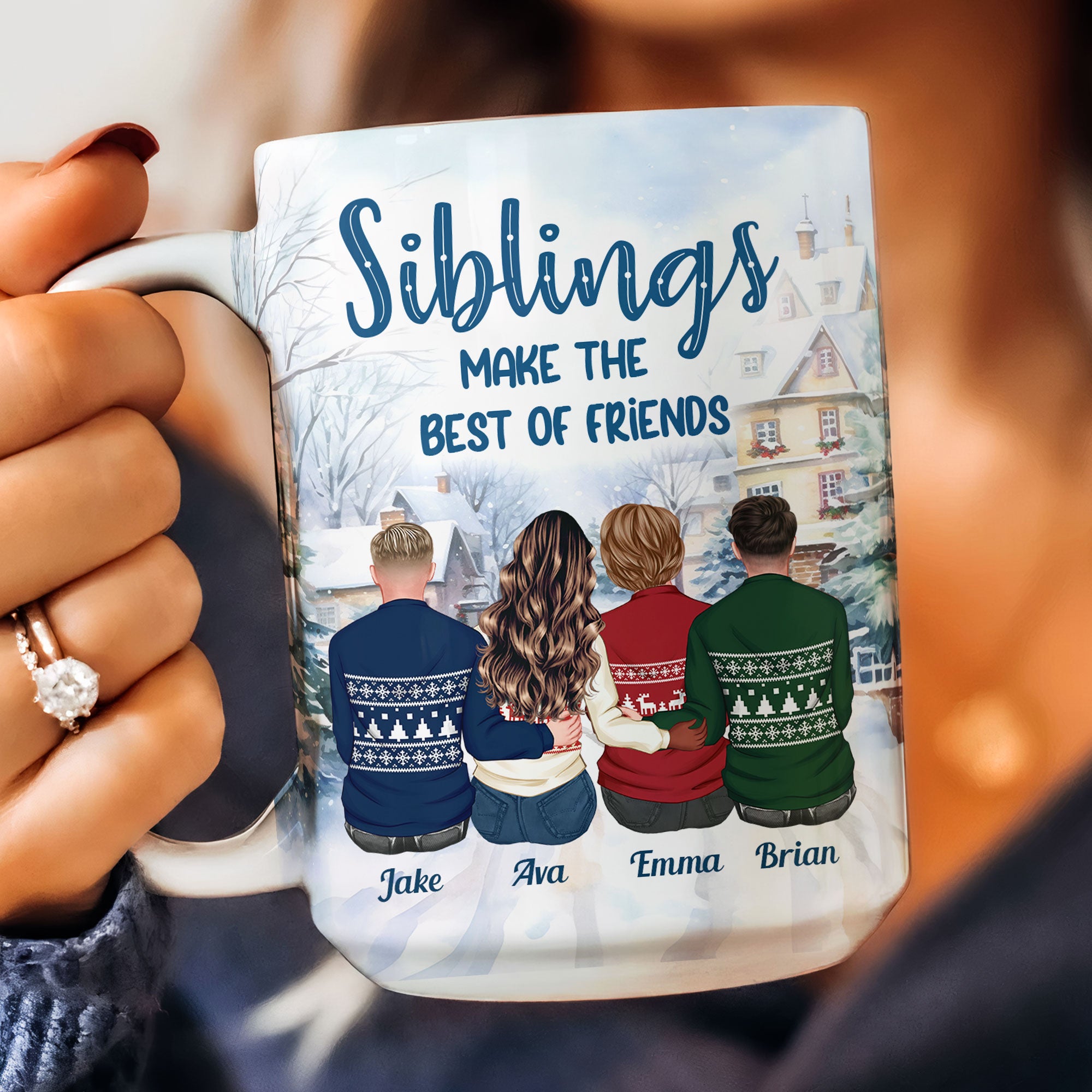 Siblings Make The Best Of Friends - Personalized Mug