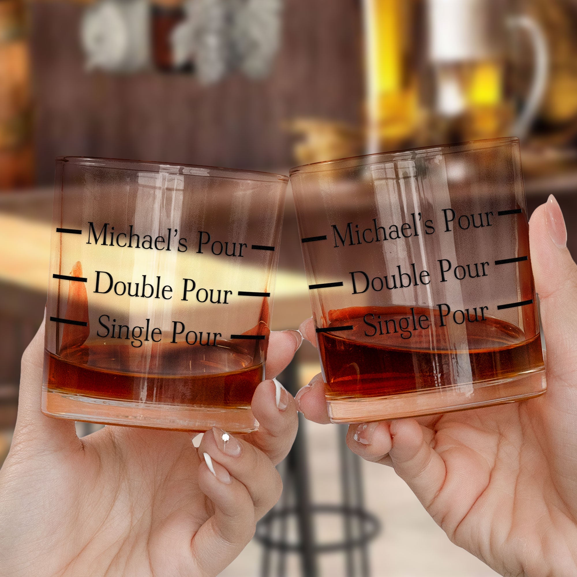 Single Pour Double Pour Funny Gifts For Men - Personalized Whiskey Glass