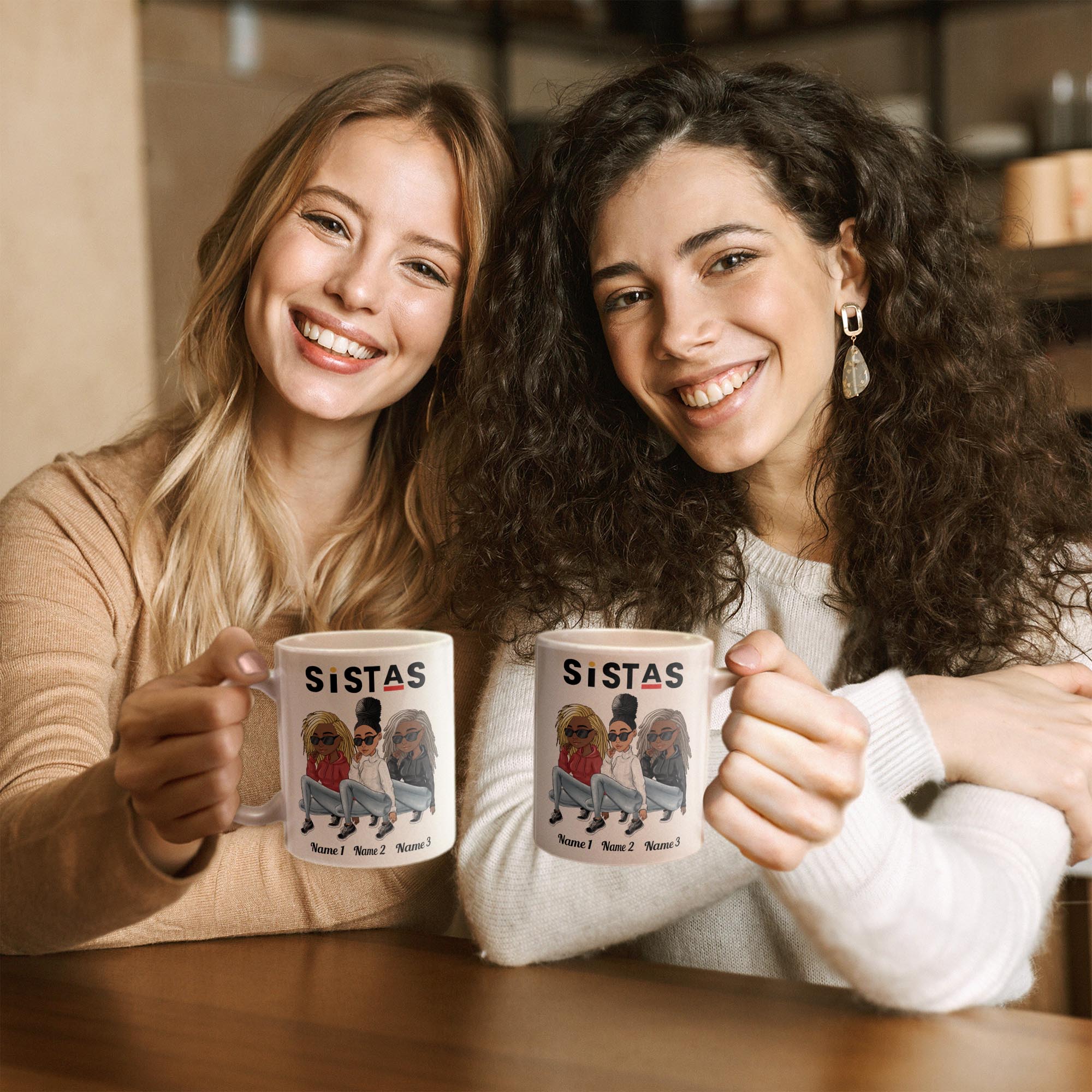 Sistas - Personalized Mug  - Birthday Gift For Sistas, Besties, Black Women