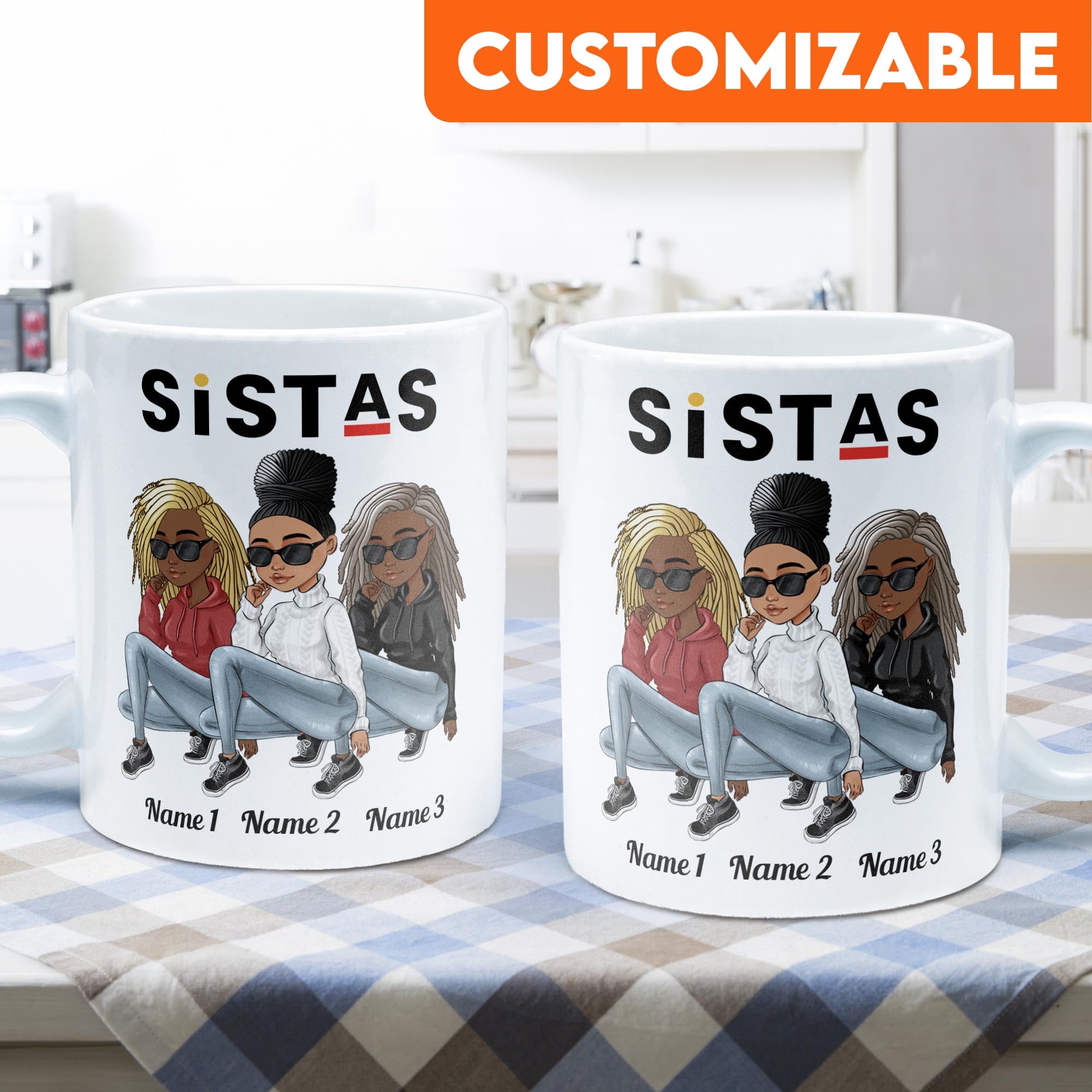 Sistas - Personalized Mug  - Birthday Gift For Sistas, Besties, Black Women