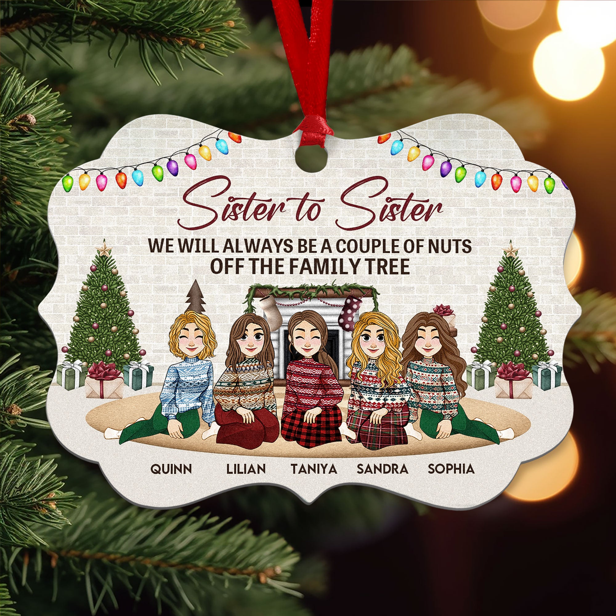 Sister To Sister - Personalized Aluminum Ornament