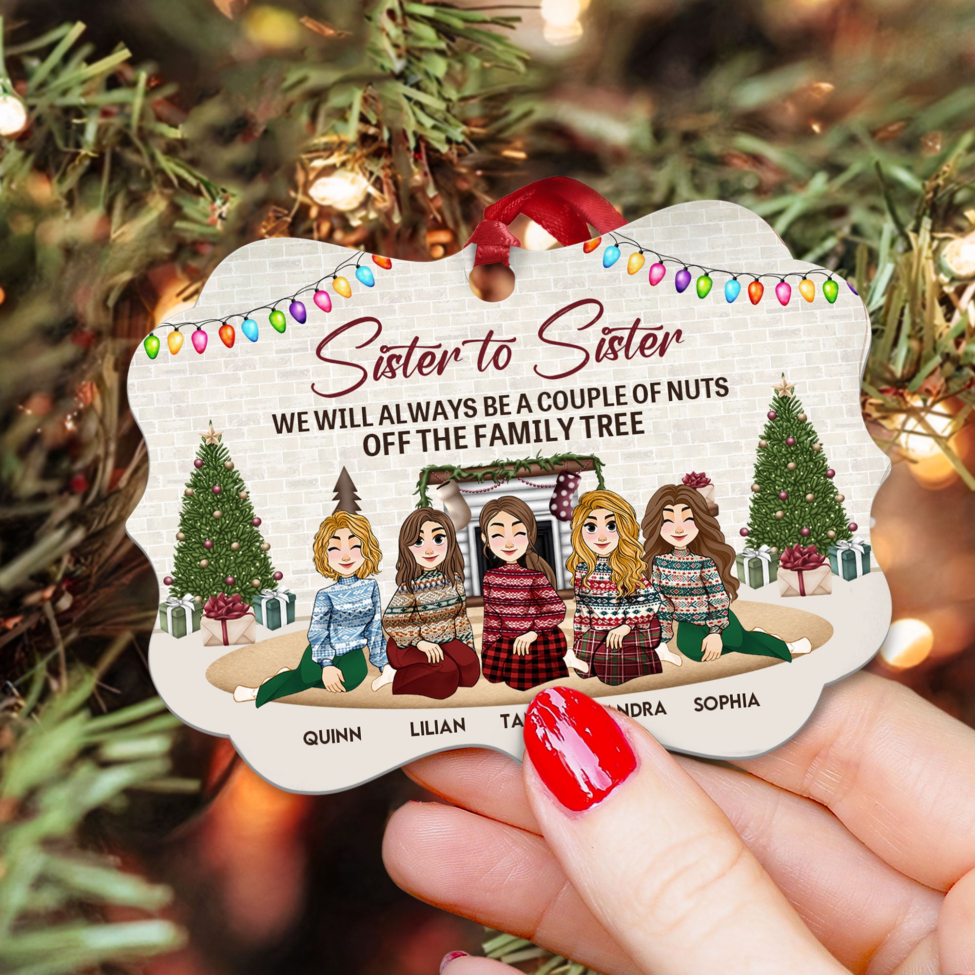 Sister To Sister - Personalized Aluminum Ornament