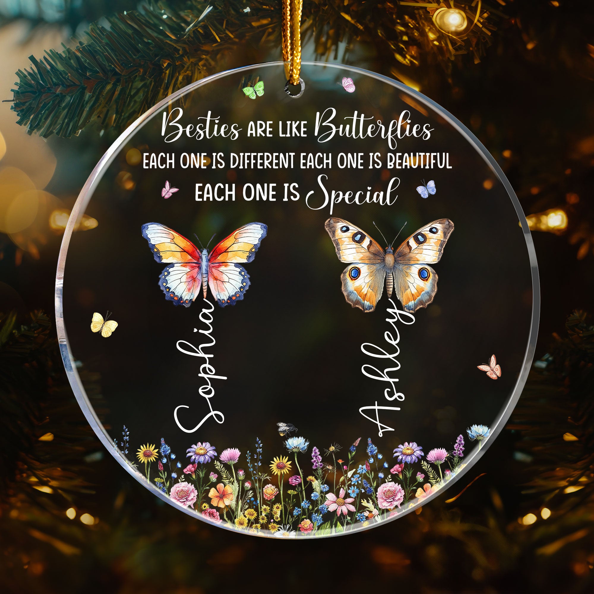 Sisters Are Like Butterflies - Personalized Acrylic Ornament