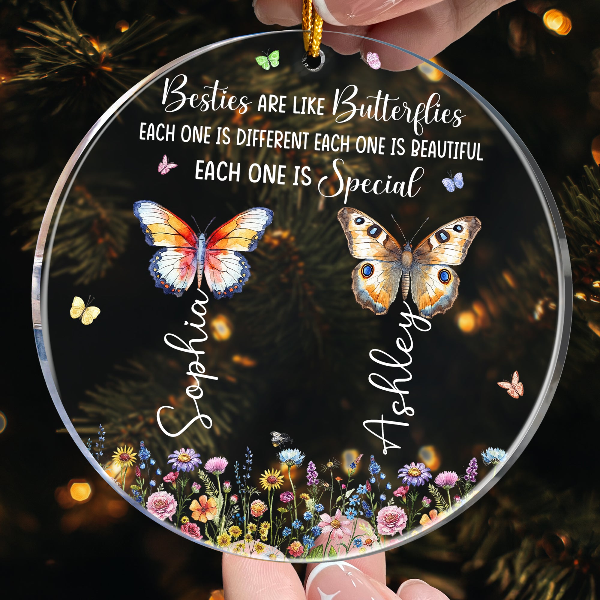 Sisters Are Like Butterflies - Personalized Acrylic Ornament