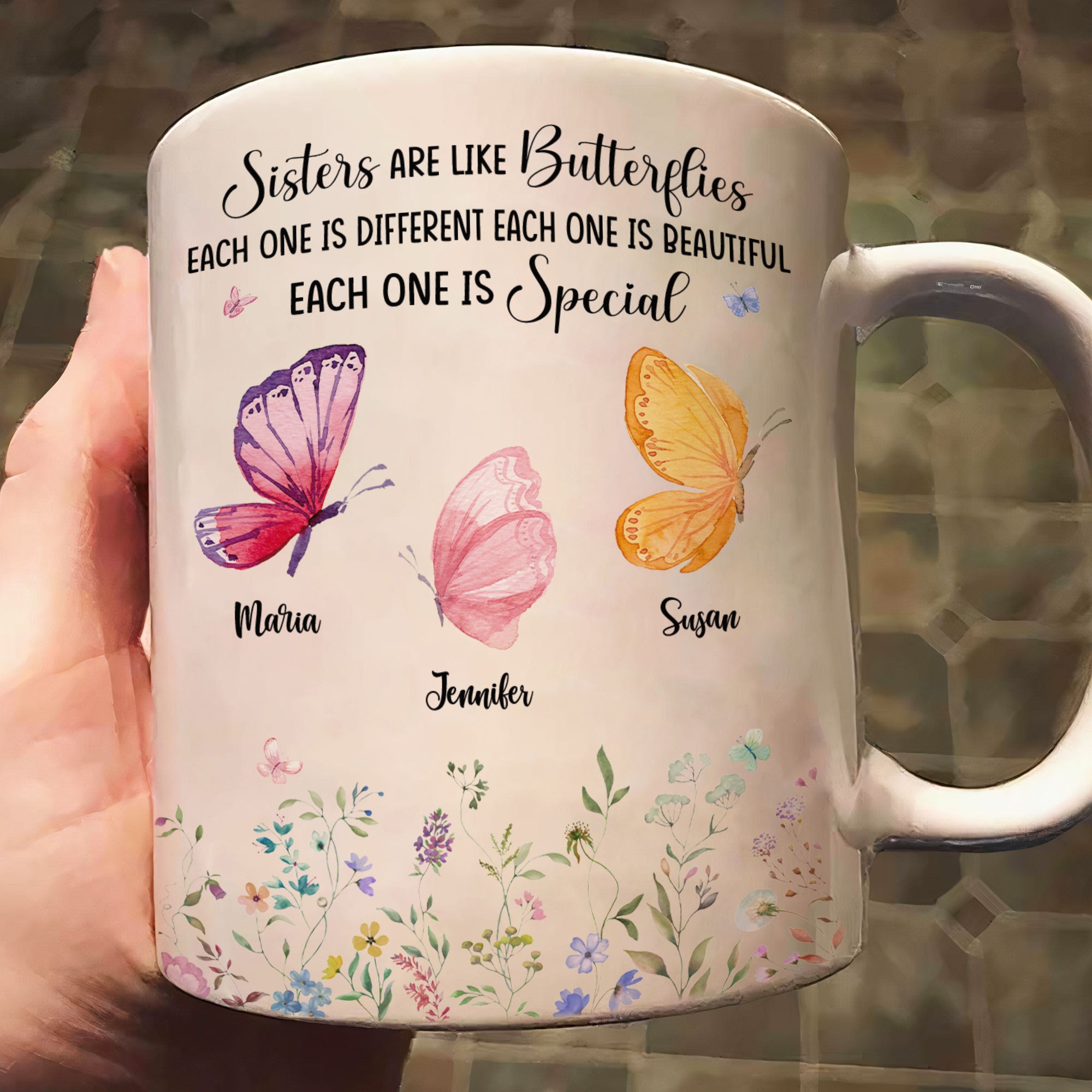 Sisters Are Like Butterflies - Personalized Mug