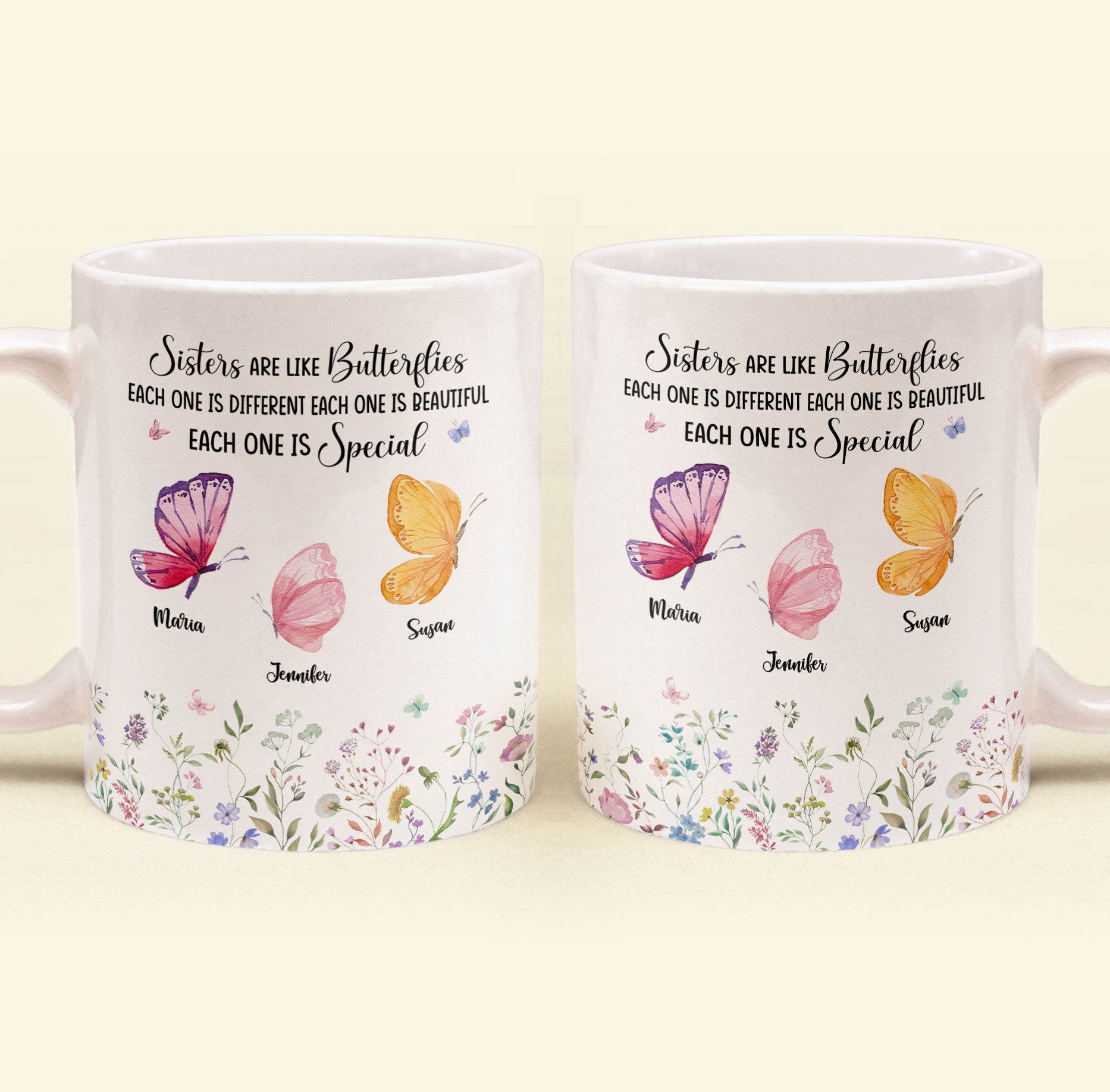 Sisters Are Like Butterflies - Personalized Mug