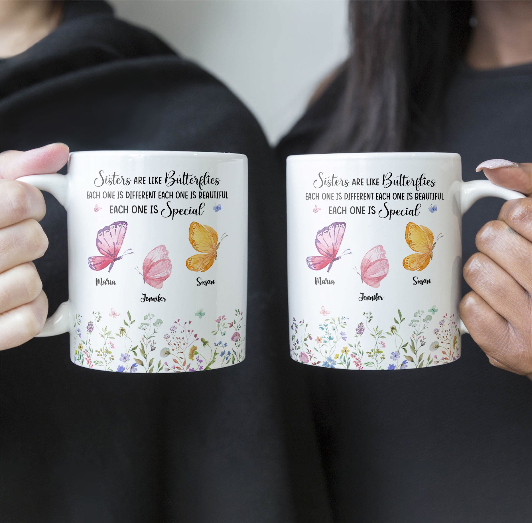 Sisters Are Like Butterflies - Personalized Mug