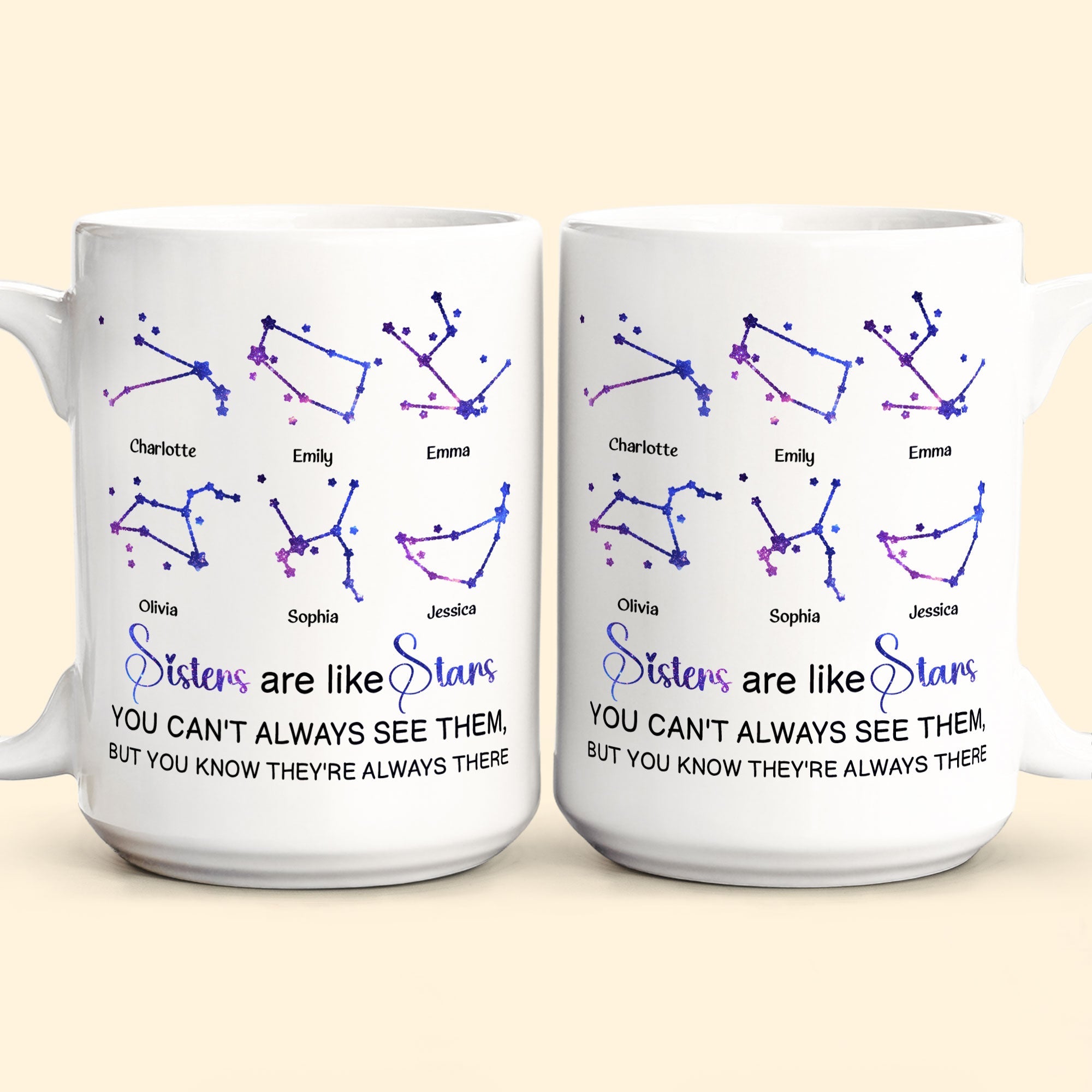 Sisters Are Like Stars - Personalized Mug