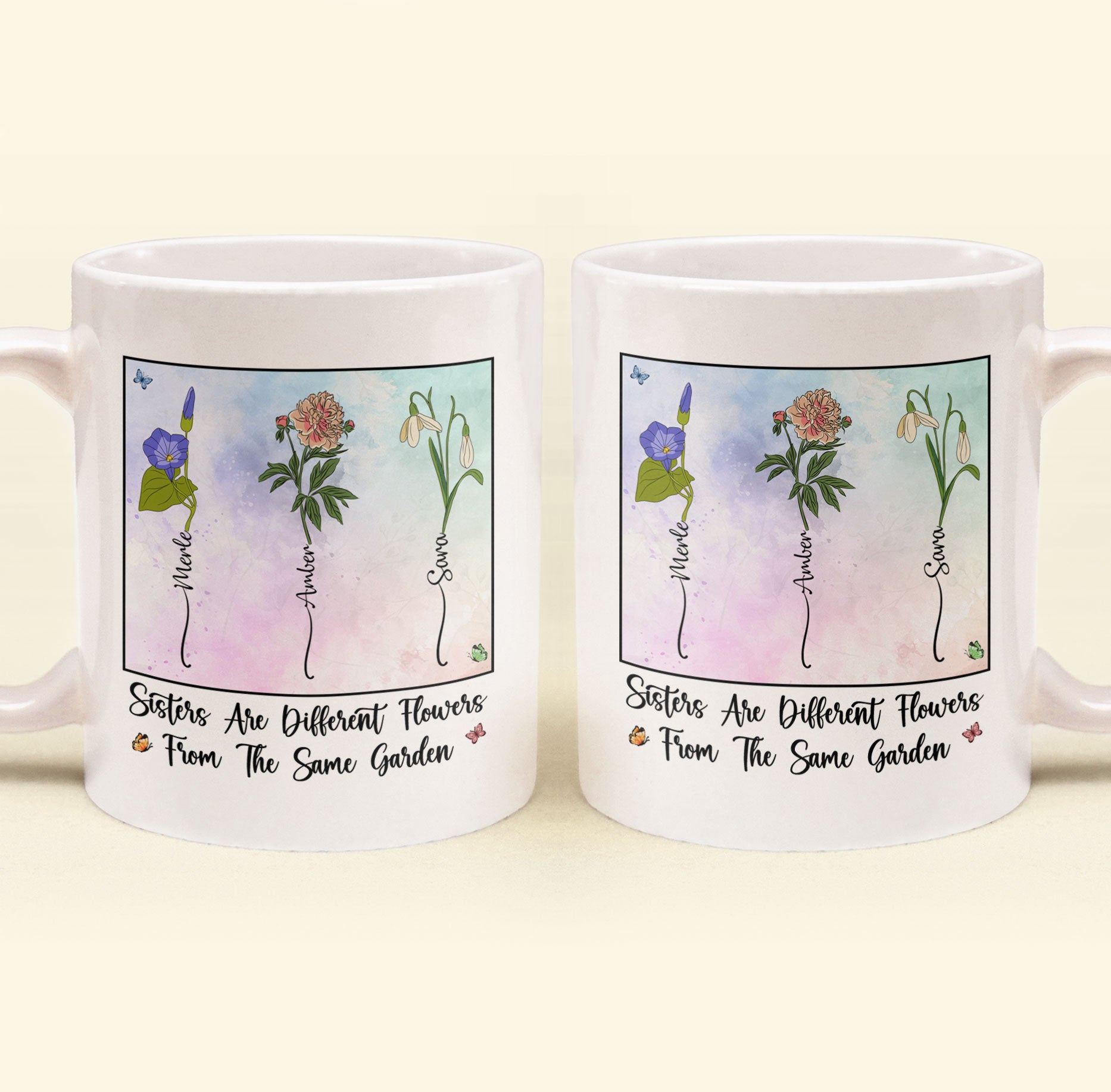 Sisters Different Flowers From The Same Garden - Personalized Mug