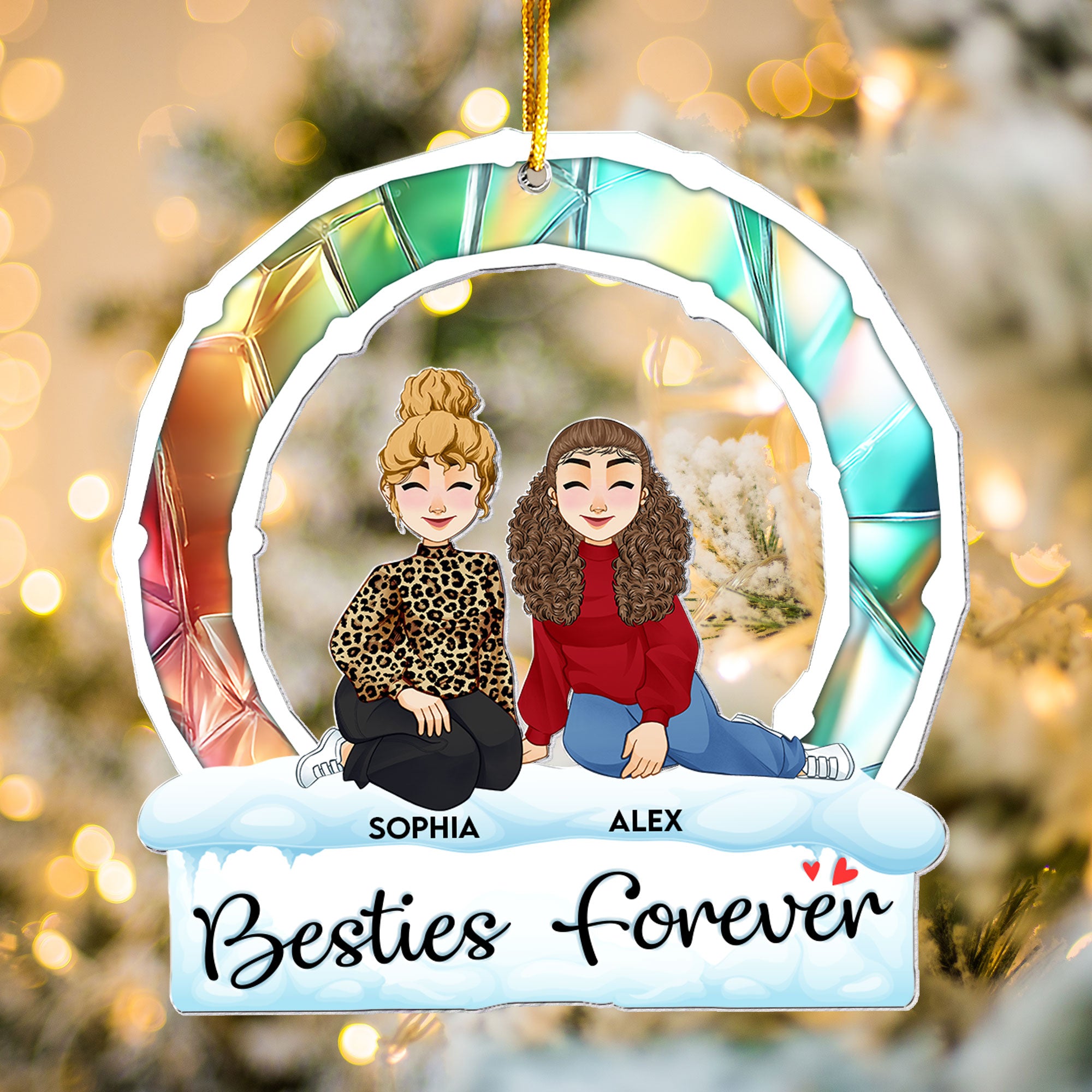 Sisters' Love Is Forever - Personalized Acrylic Ornament