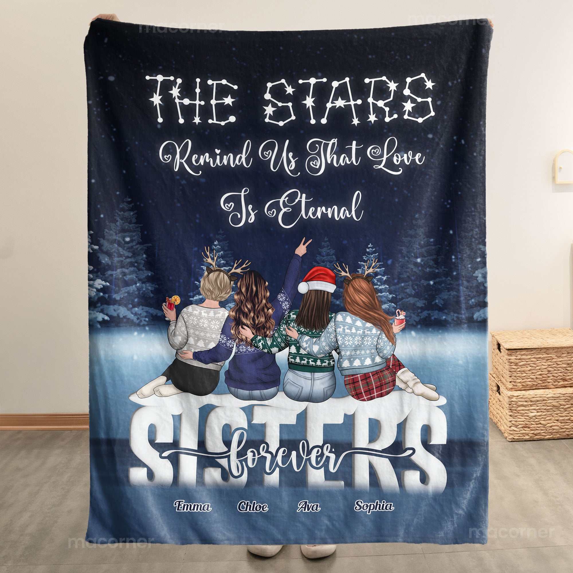 Sisters' Love Is Eternal - Personalized Blanket