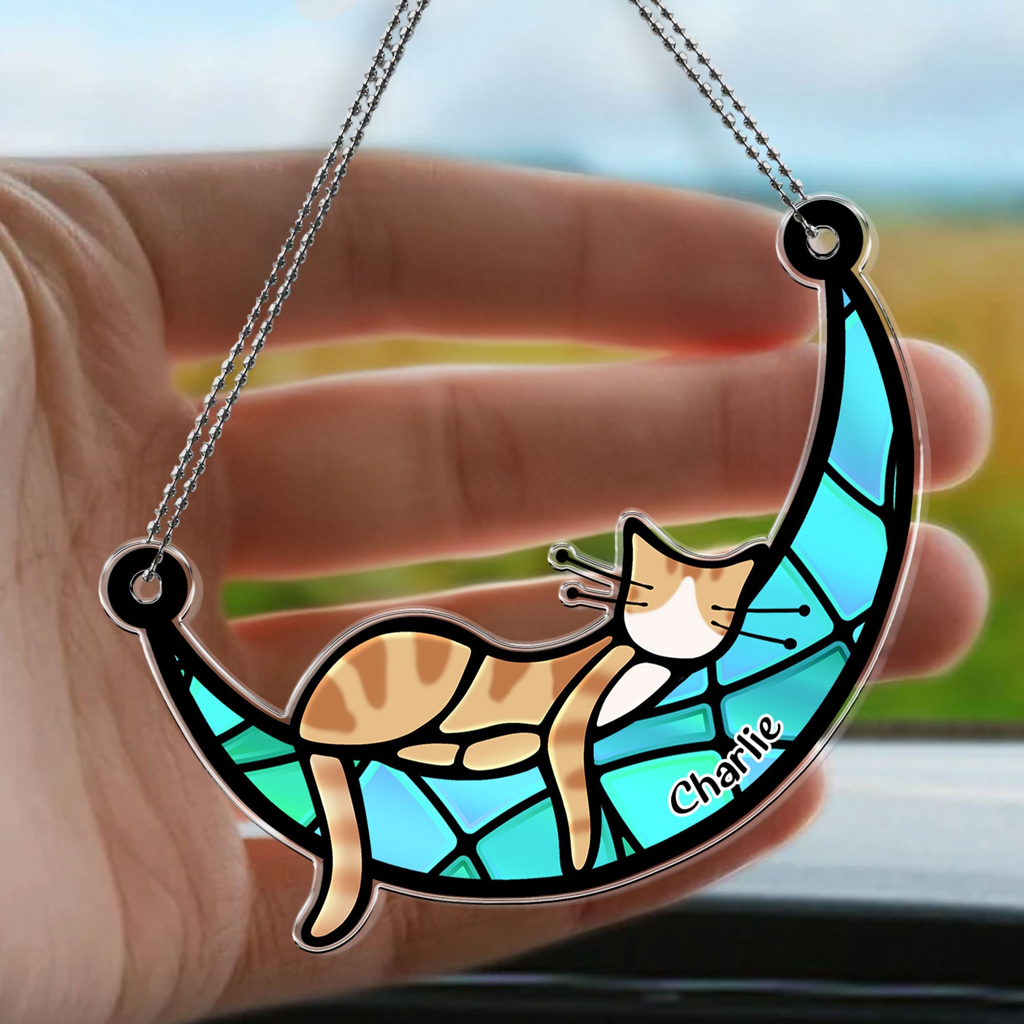 Sleeping Cat - Personalized Rear View Mirror Accessory