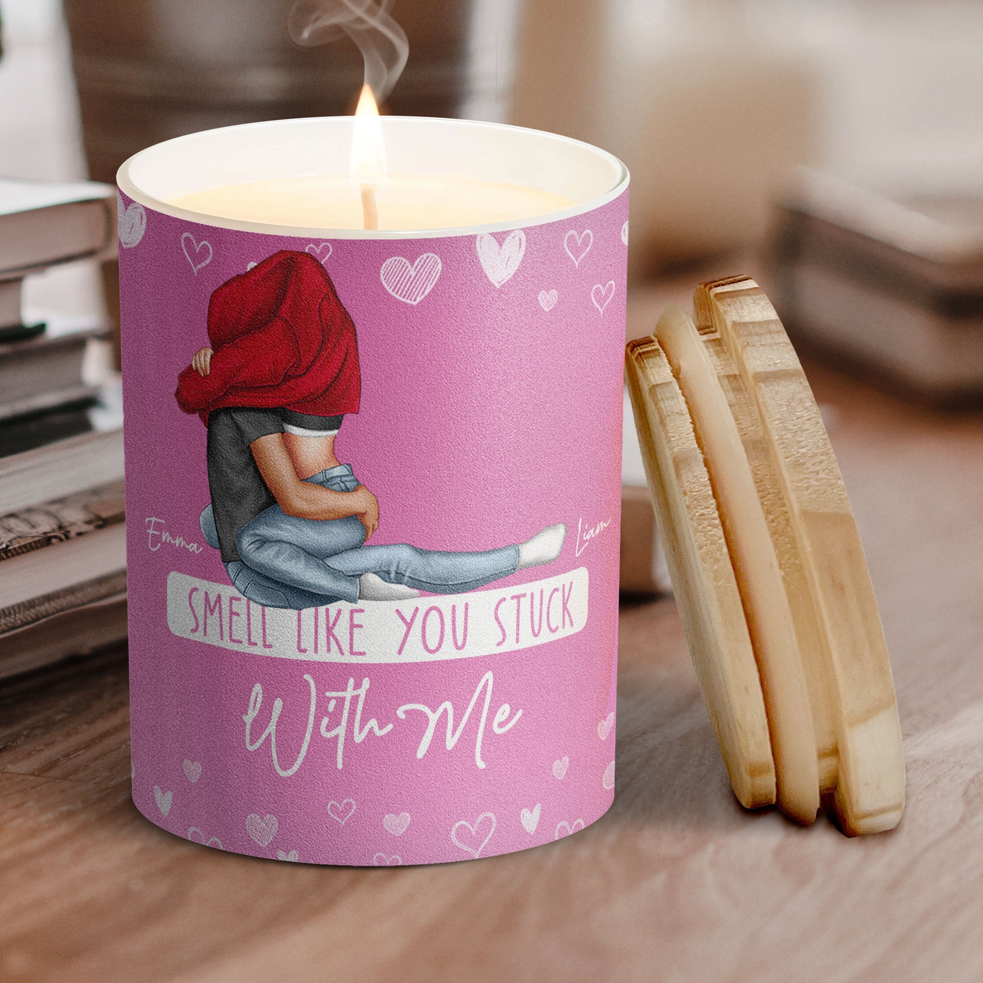 Smell Like You Stuck With Me Funny Gift For Couples - Personalized Candle