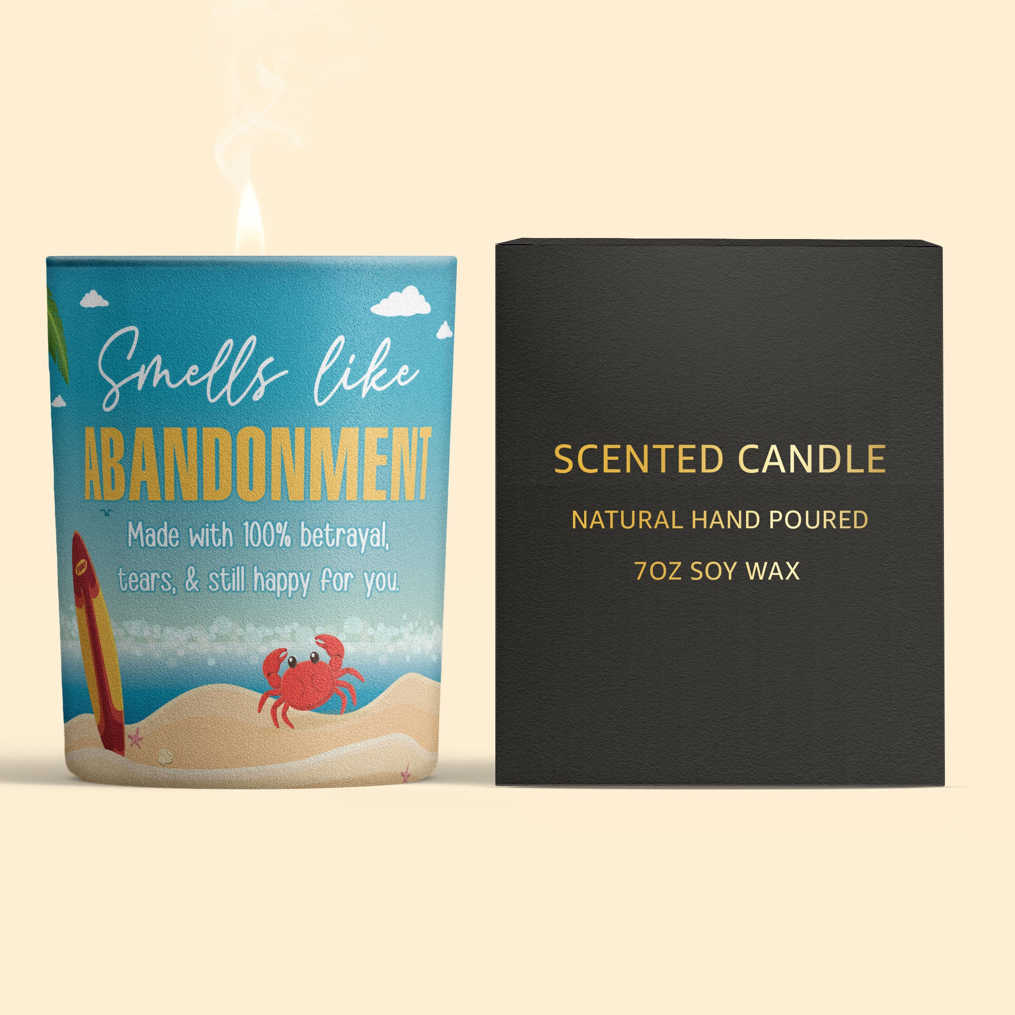 Smells Like Abandonment As A Funny Retirement Gift - Personalized Candle